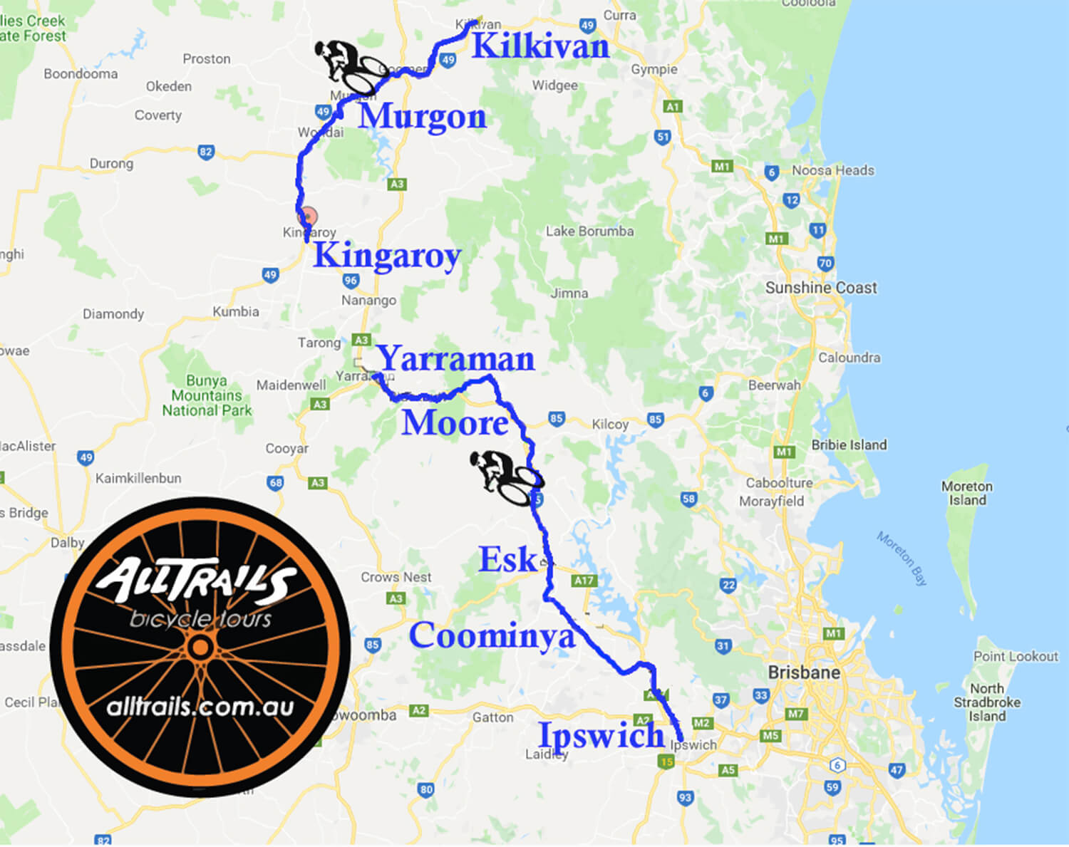 Queensland Rail Trails - Tour Route