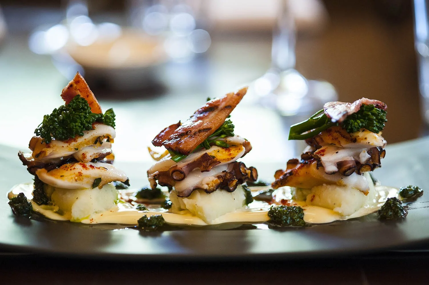 Degustation menu item on cycling winery tour