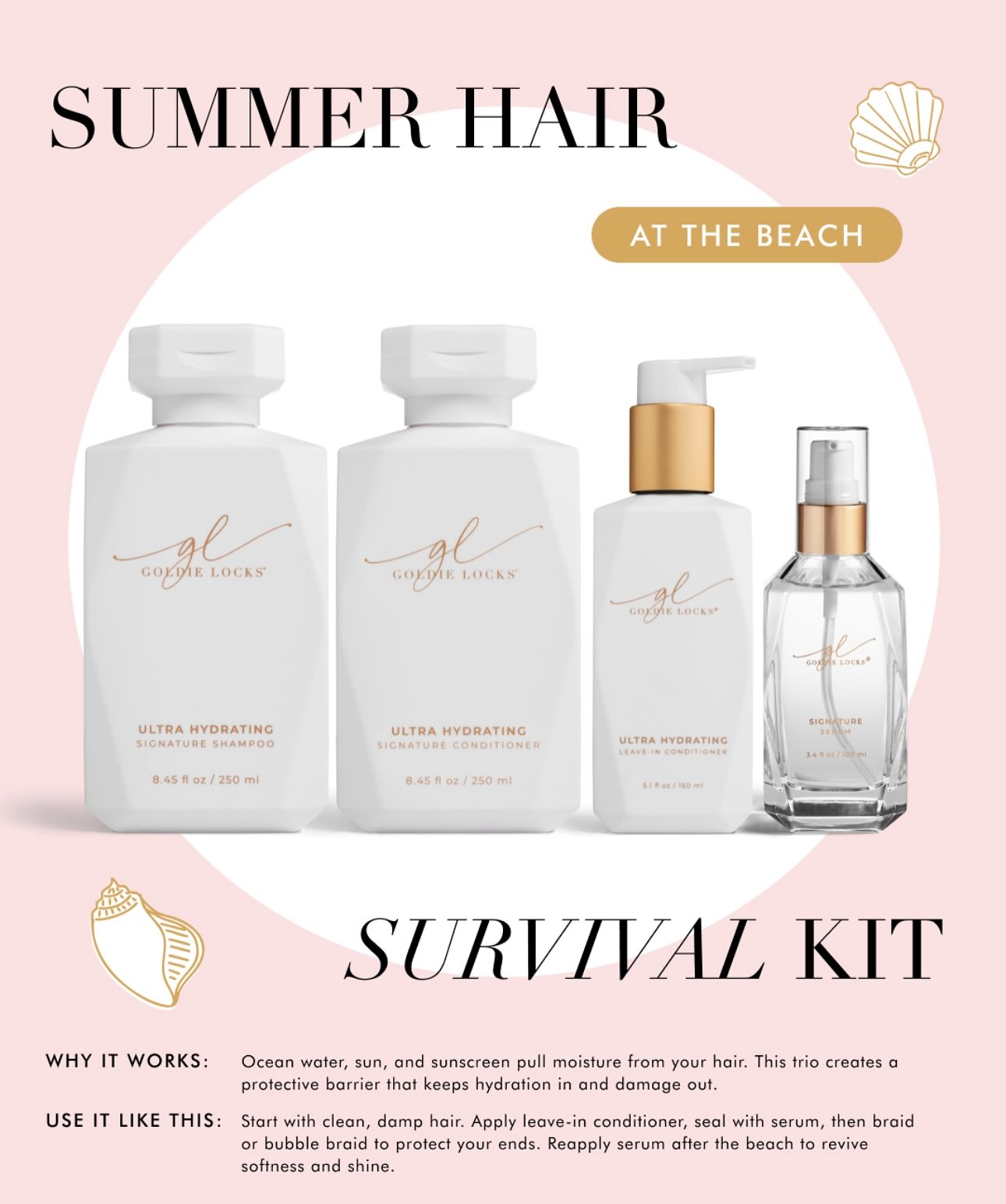 Sun, sand, &amp; strands&mdash;summer glow starts with great hair! ☀️🌊

From salty breezes to UV overload, warm weather loves to test those locks. But we&rsquo;ve got the ultimate summer survival kits for your clients, packed with Goldie Locks&reg; 