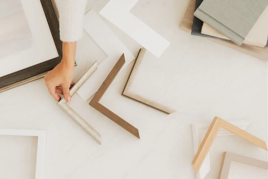 the frames and designs for a framed photos wall