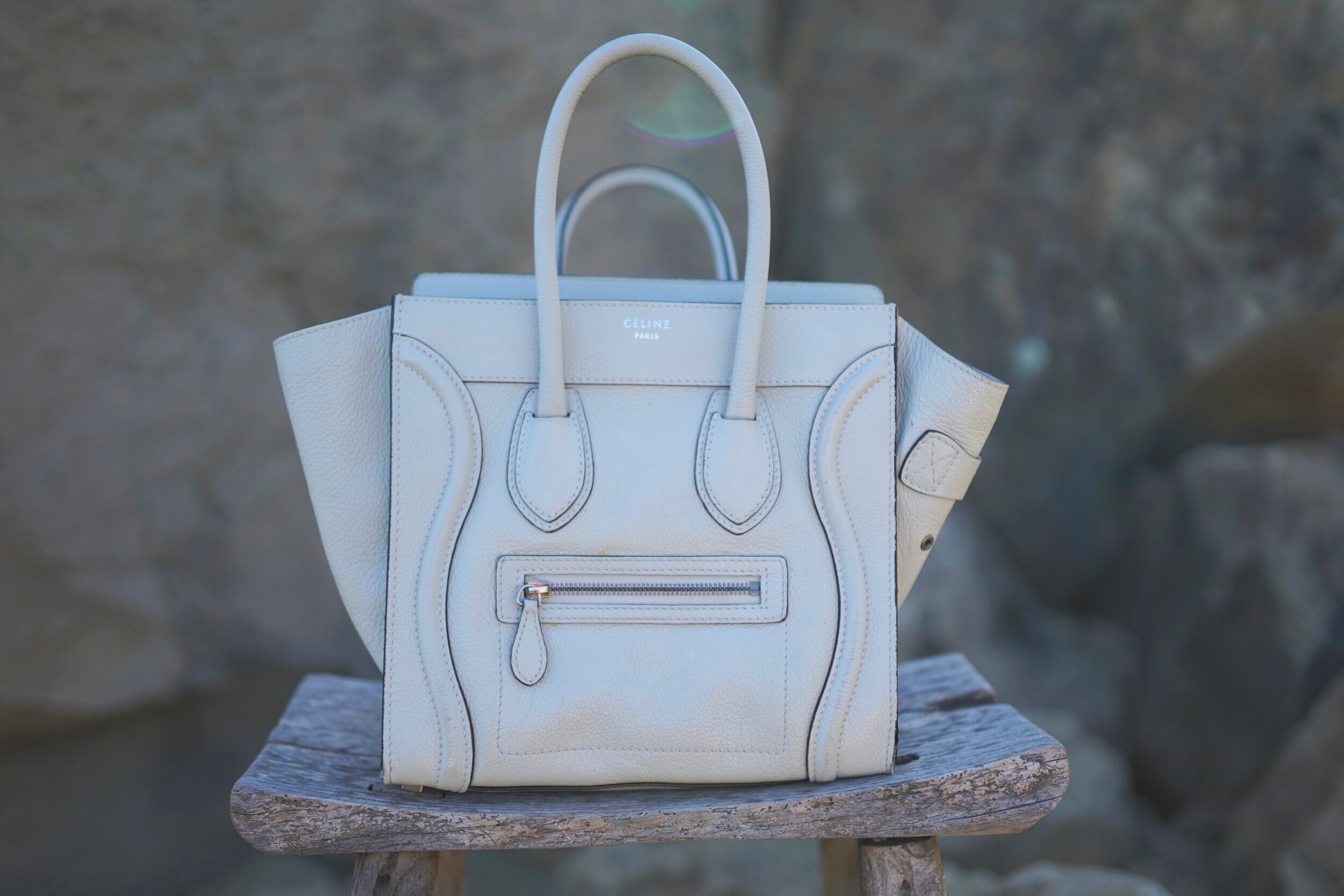 CELINE White Micro Luggage Bag — Sonya Esman