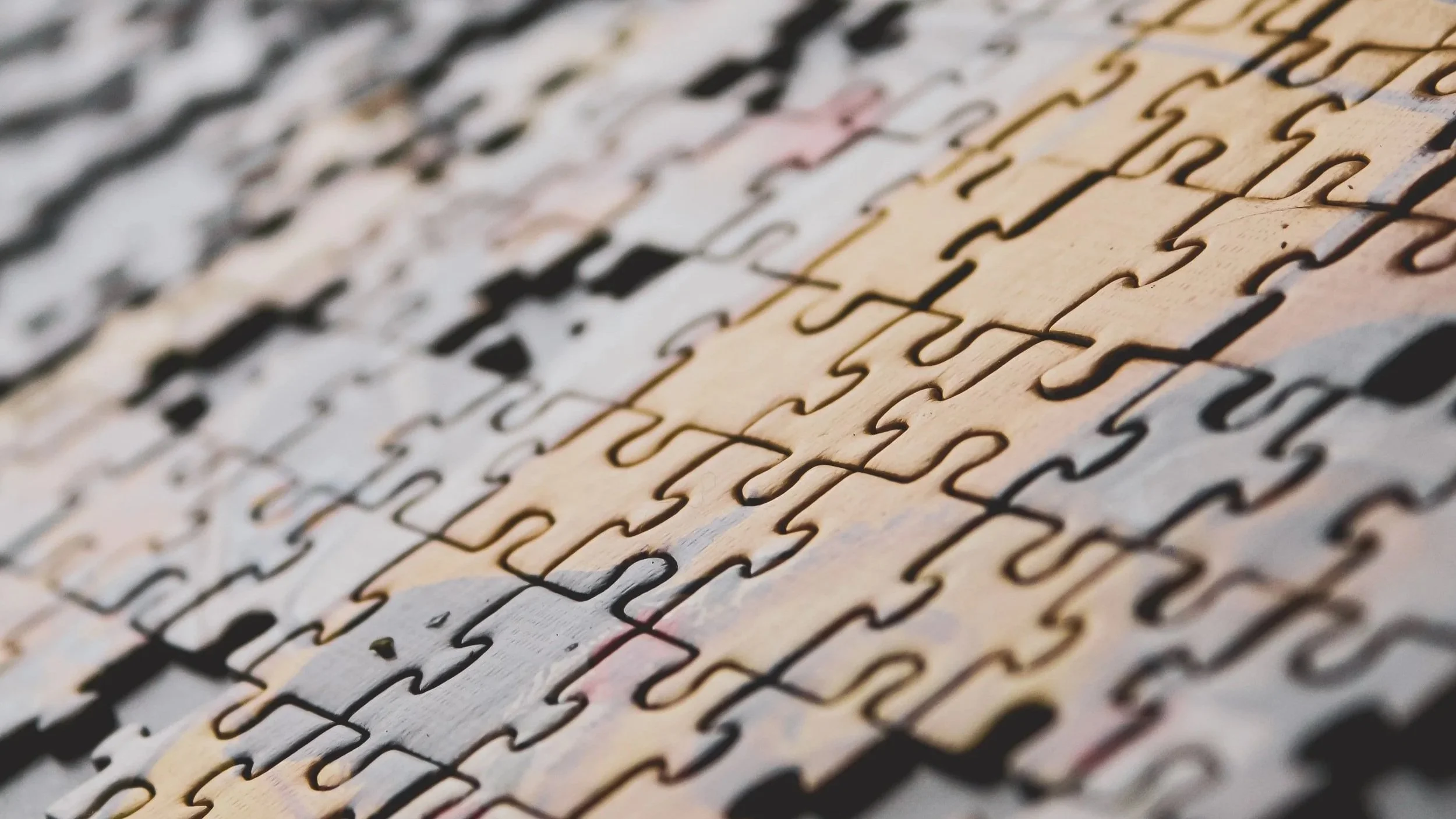 Close-up of puzzle pieces