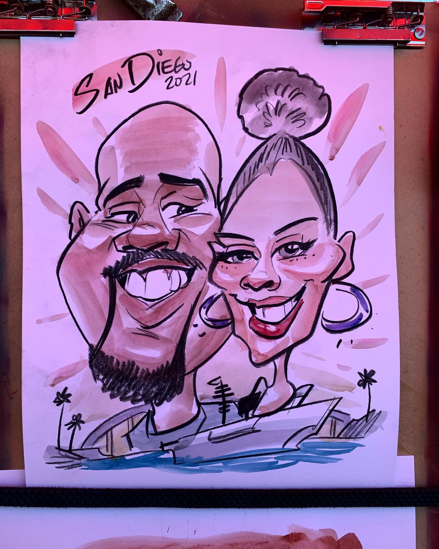Afriendly watercolor caricature...4 out of 10 on the exaggeration scale...

#livedrawing #caricatures #watercolors #quicksketches #weekendfuntime #souvenirideas #touristythings #buskinglife #goofydrawing #memories @ussmidwaymuseum #sandiegofun