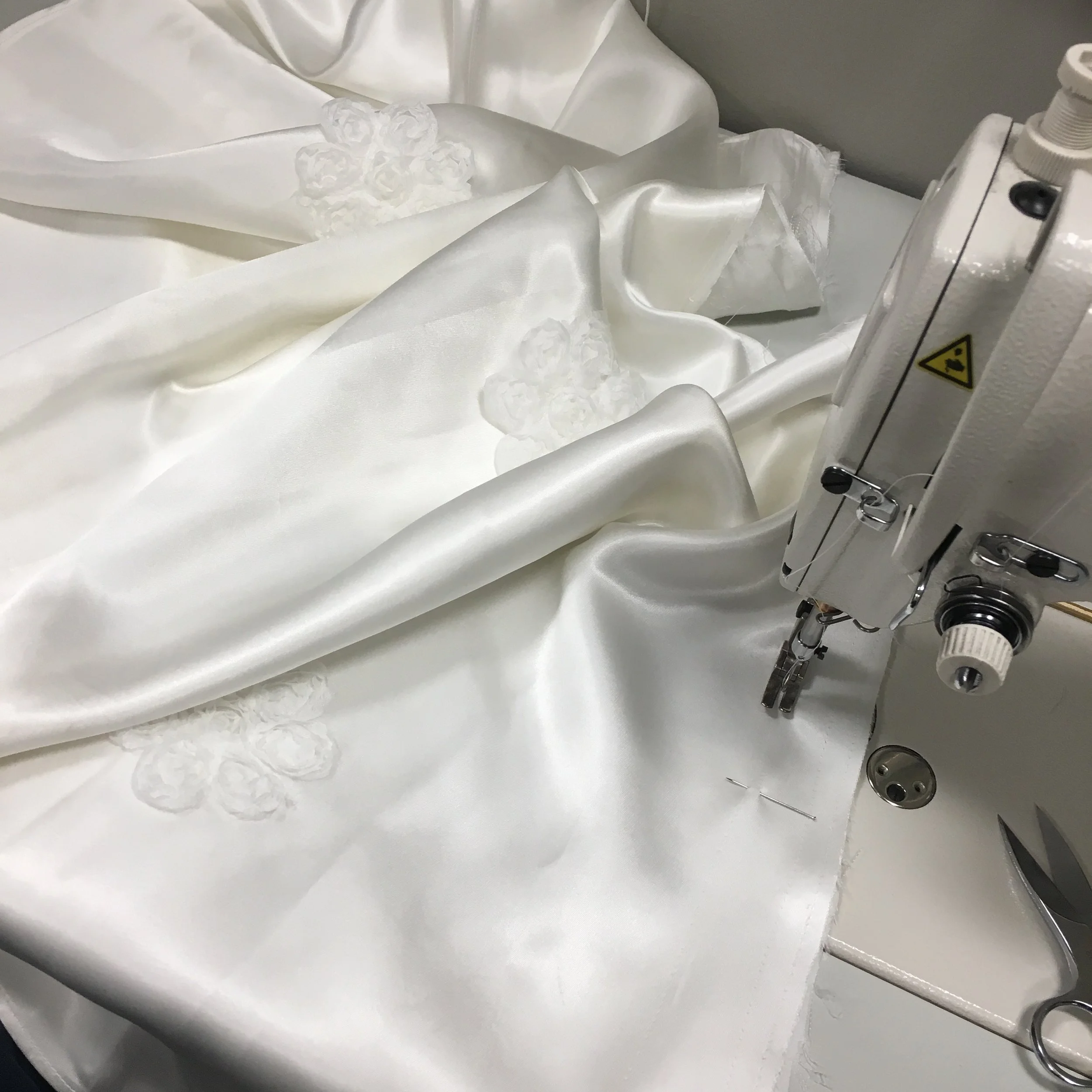  Repurposed Wedding Dress | hand appliqué process photo 