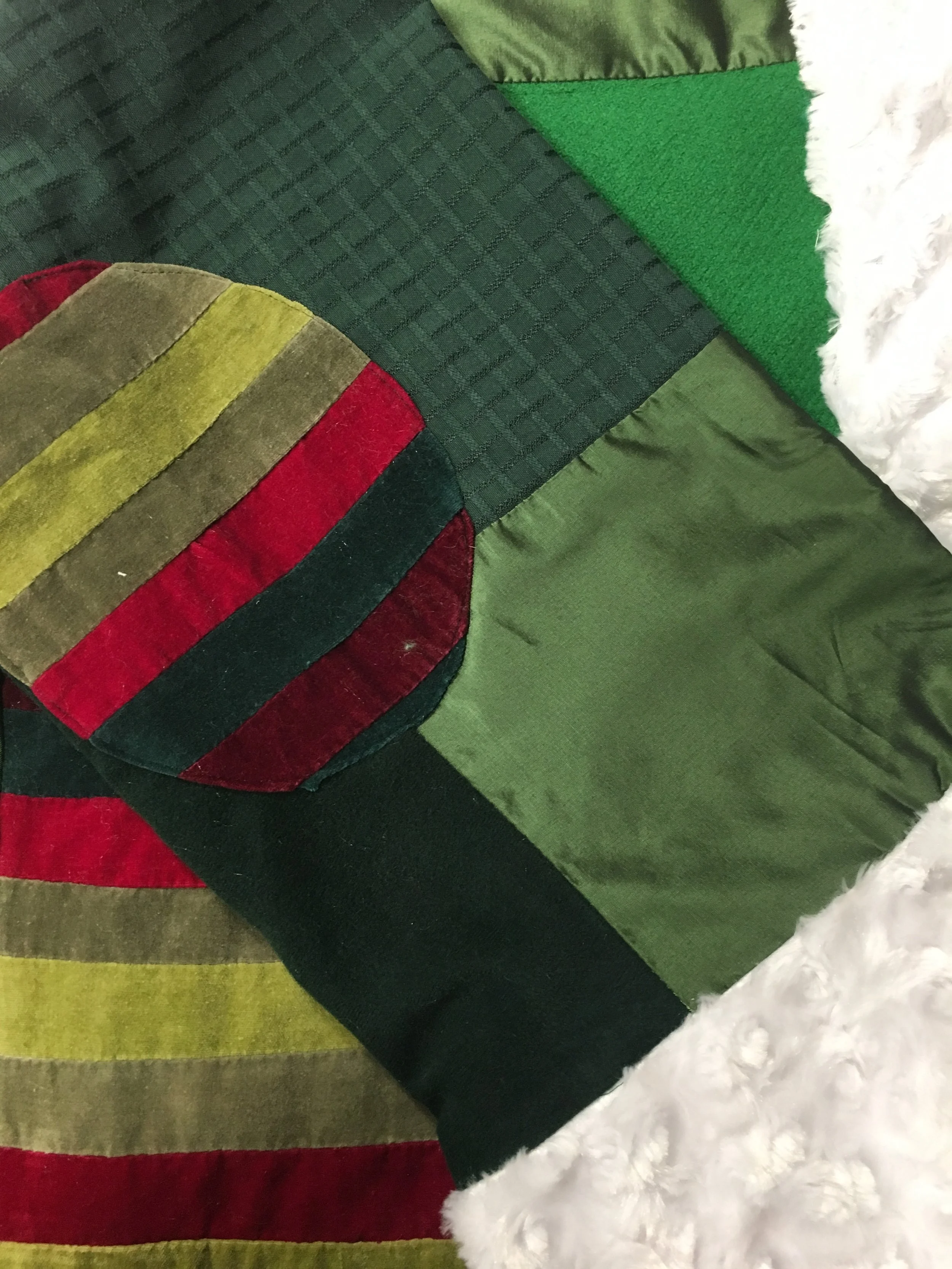  Custom Santa Suit |  Santa Goes Green  | all fabric was sourced second hand, quilted, &amp; repurposed 