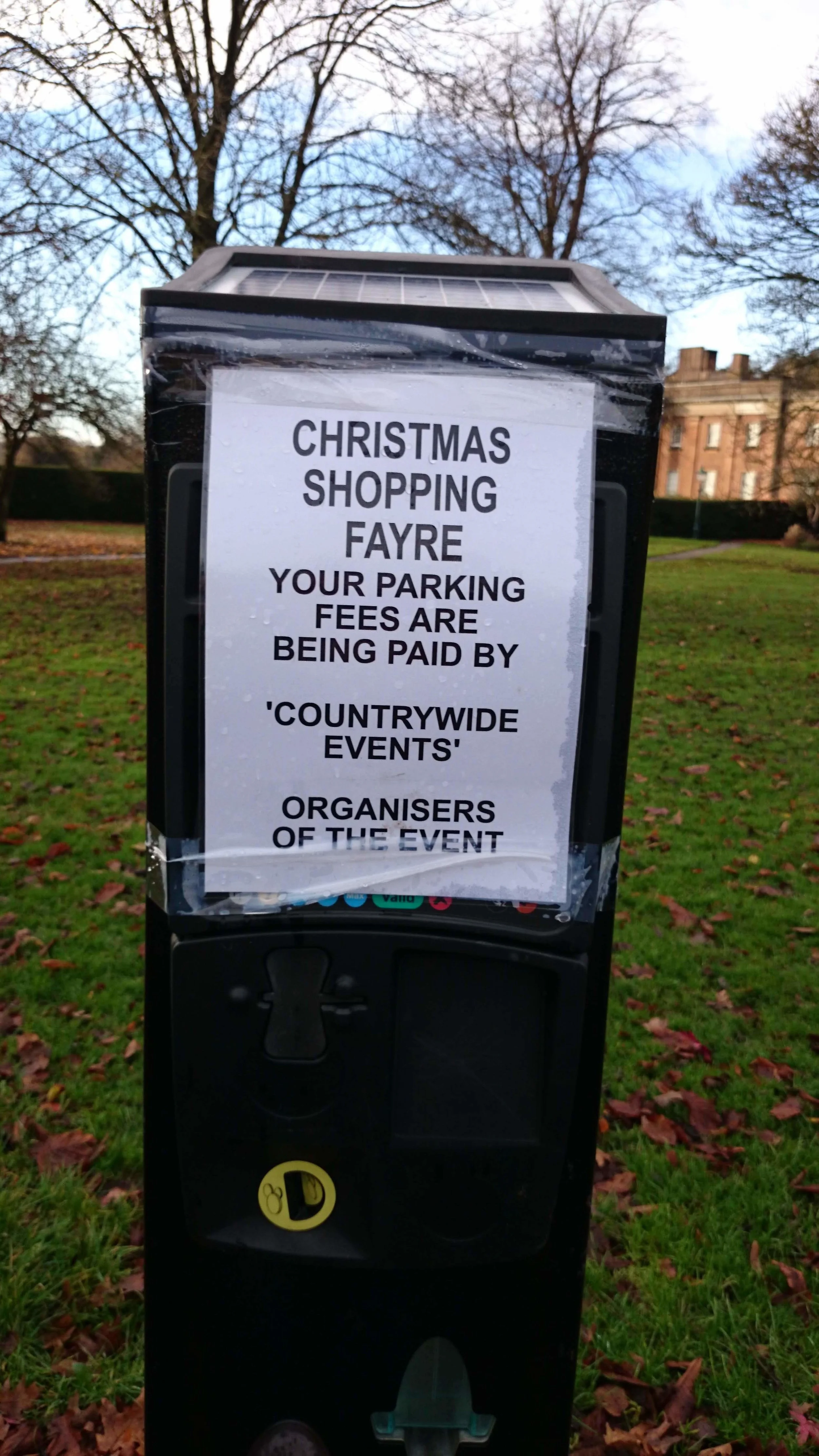 At Himley Hall we pay & display so your customers don’t have to