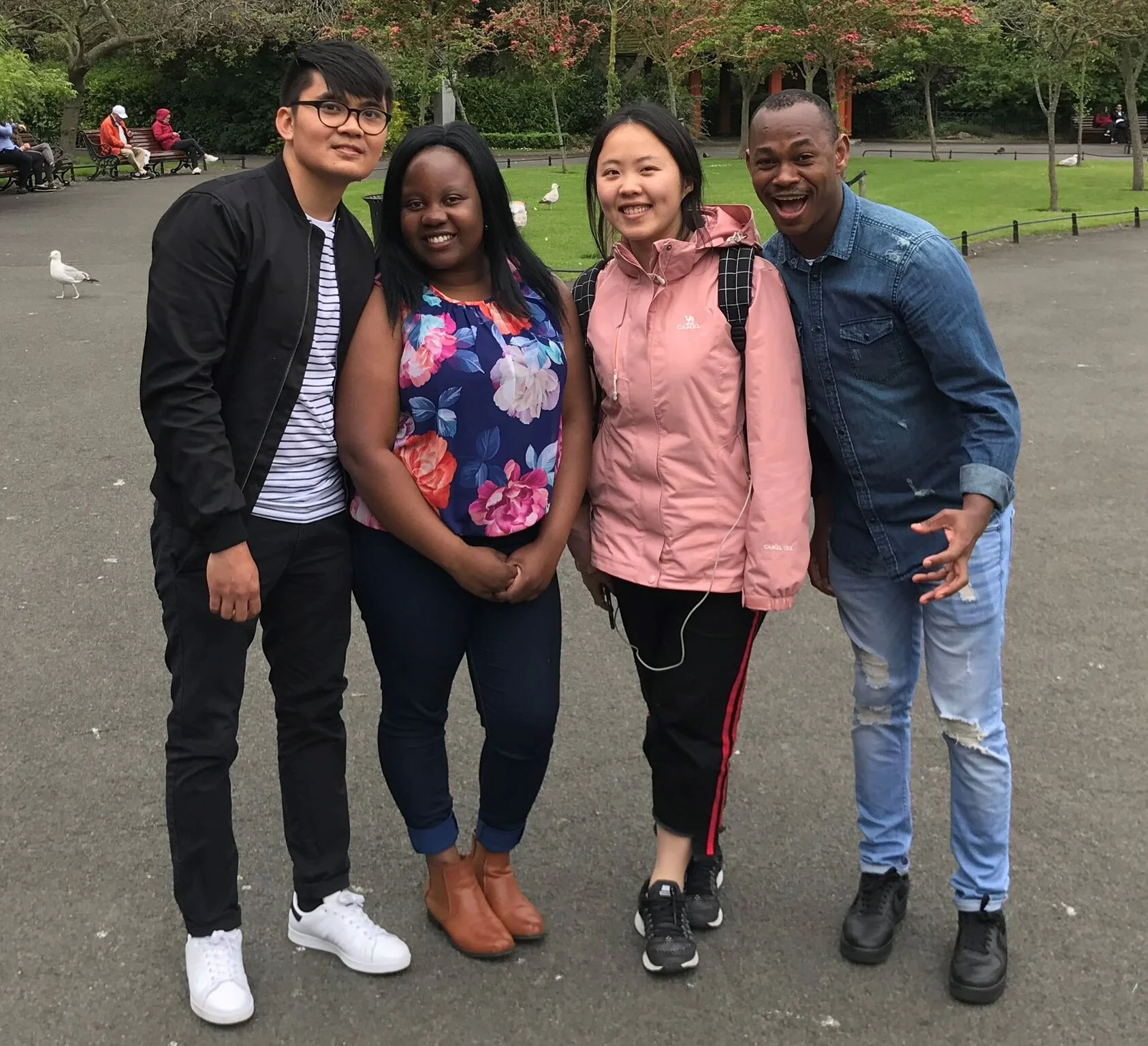Global Fellows serving in Ireland, 2019. L-R: Carlos (Philippines), Nyasha (Zimbabwe), Dorcas (East Asia) & Neo (South Africa)