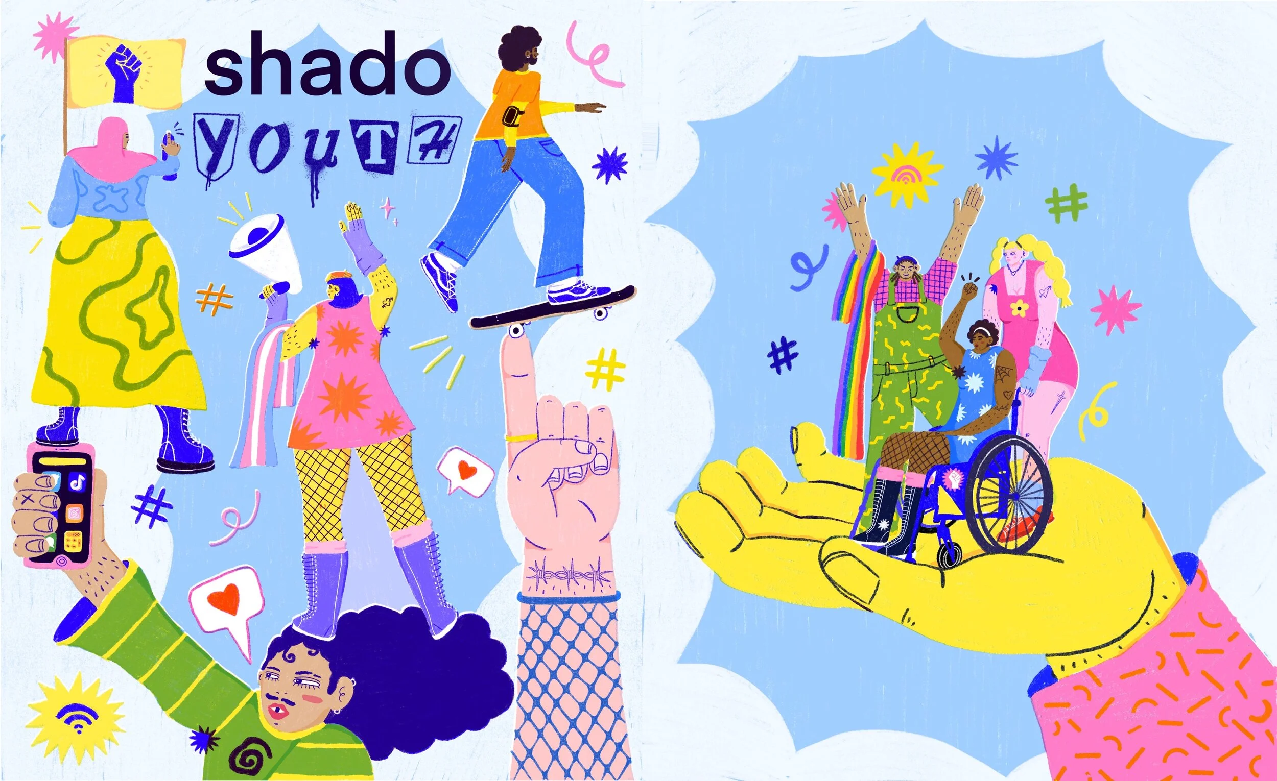 Front and back cover for issue 4 of shadomag! youth!