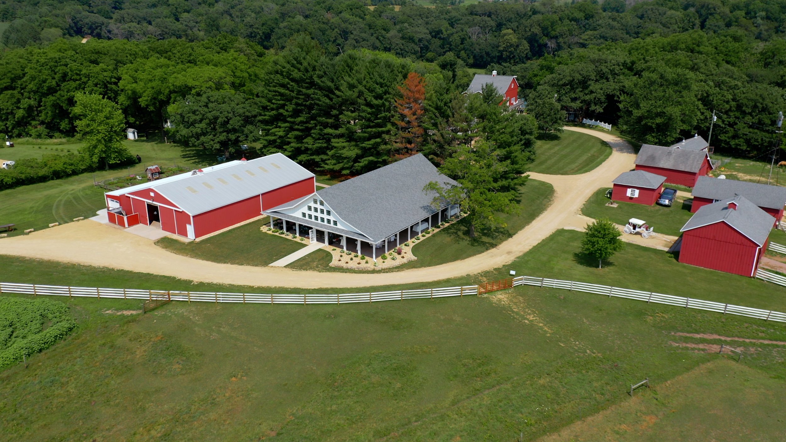 Aerial Shot Oak Hill Farm Wedding Venue