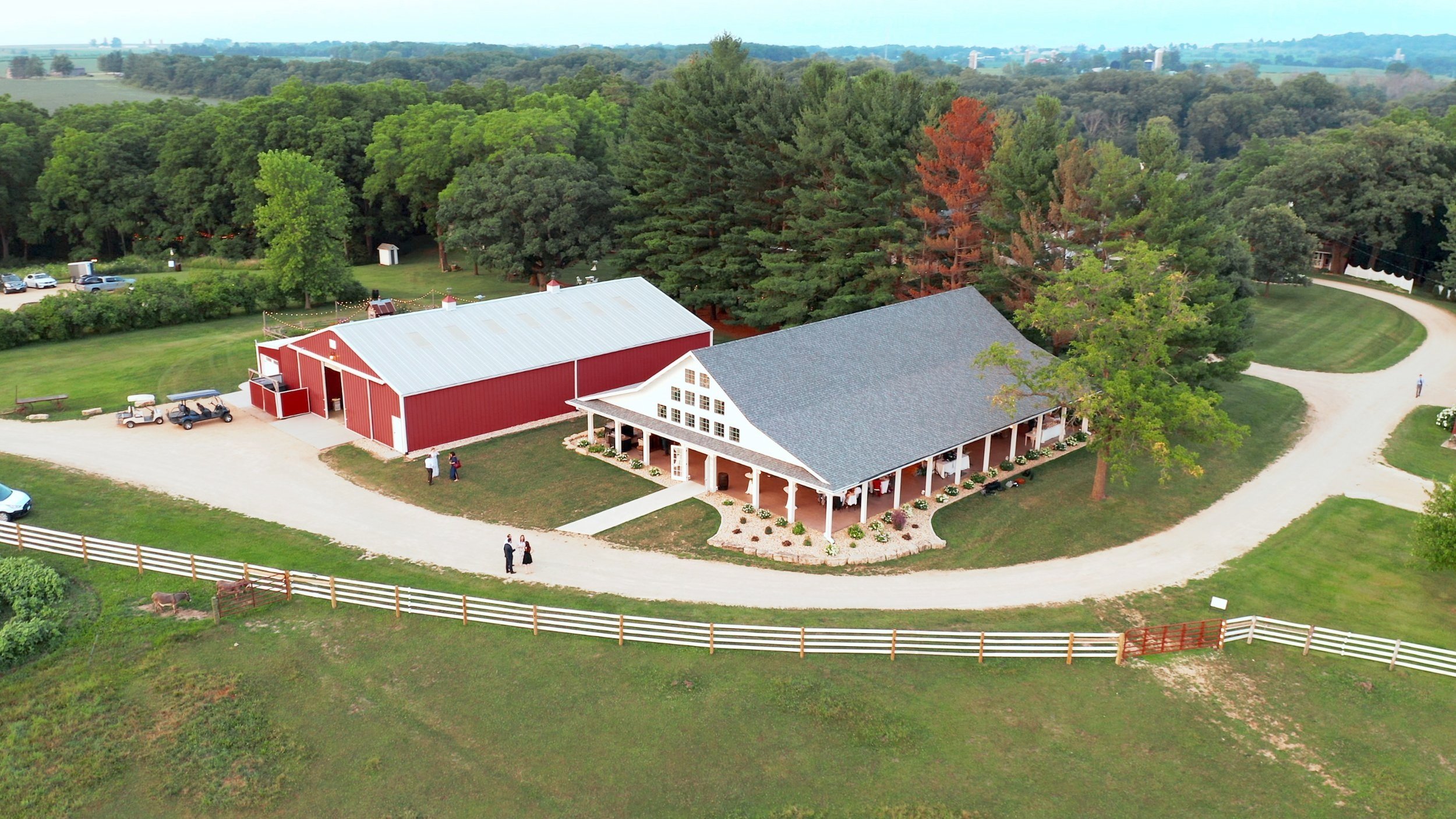 Drone Photo of Oak Hill Farm Wedding