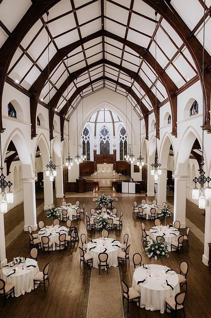 Reception Setup at St. James 1868 wedding venue