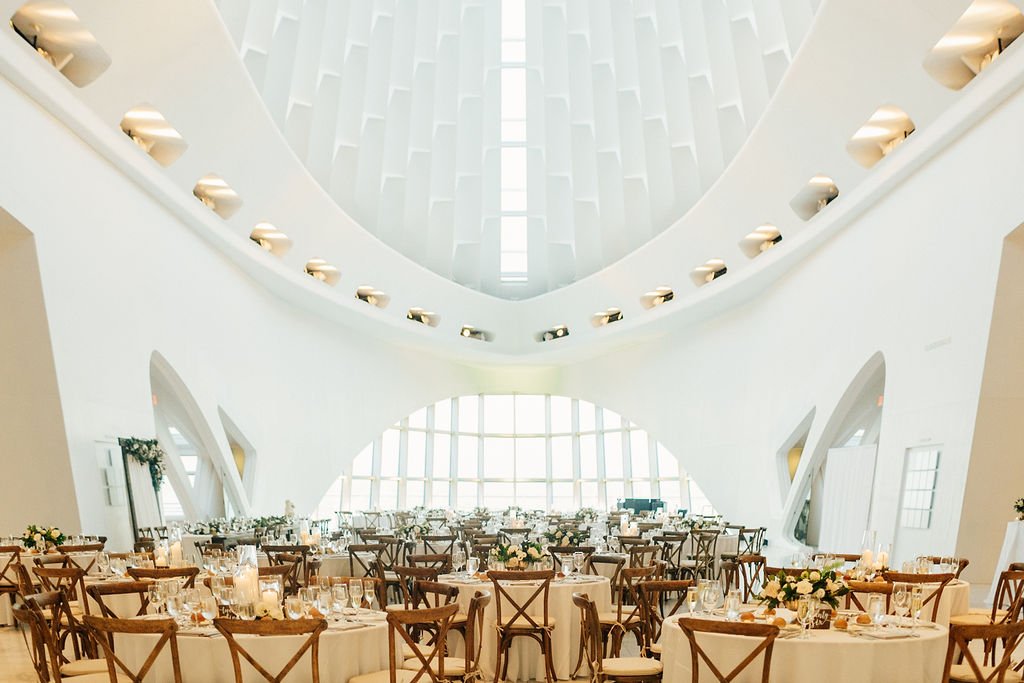 Interior Decor of wedding reception at the Milwaukee art museum