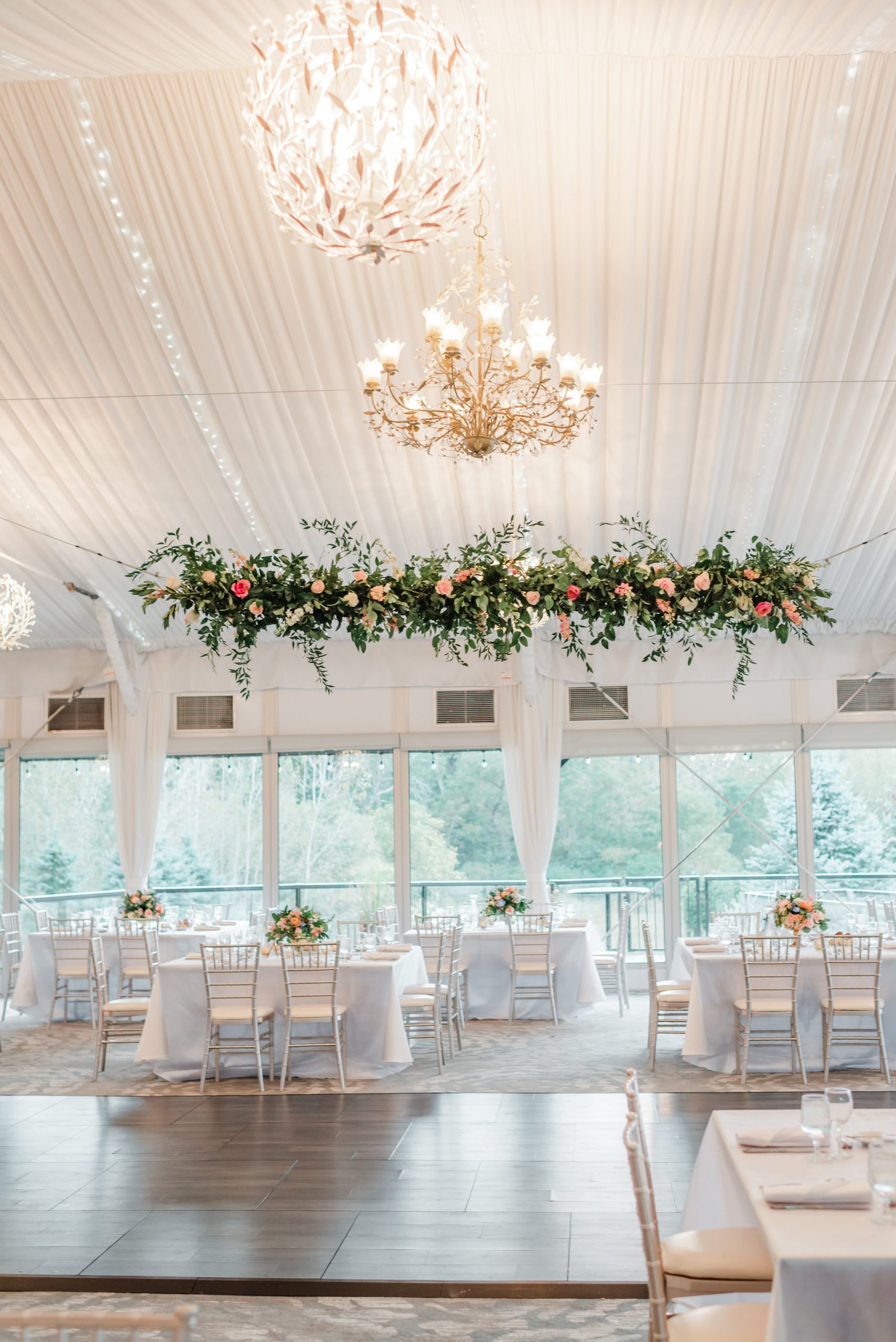 Indoor tented reception at monte bello estate wedding venue