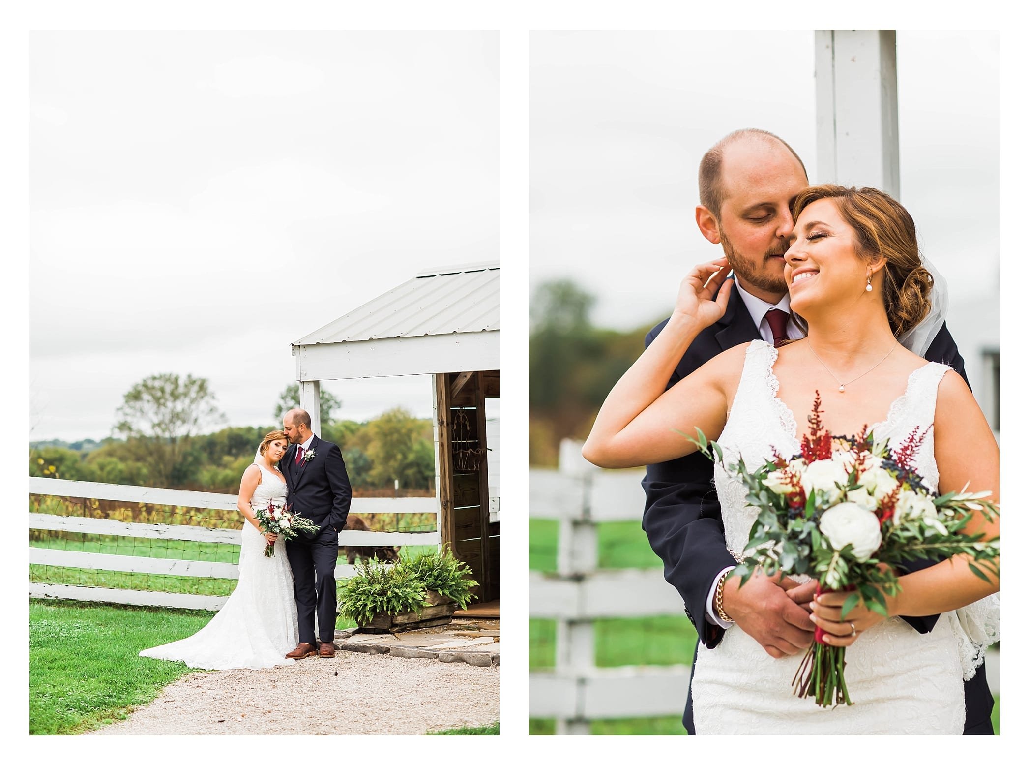 Bride and Groom portraits at their Heritage Prairie Farm wedding