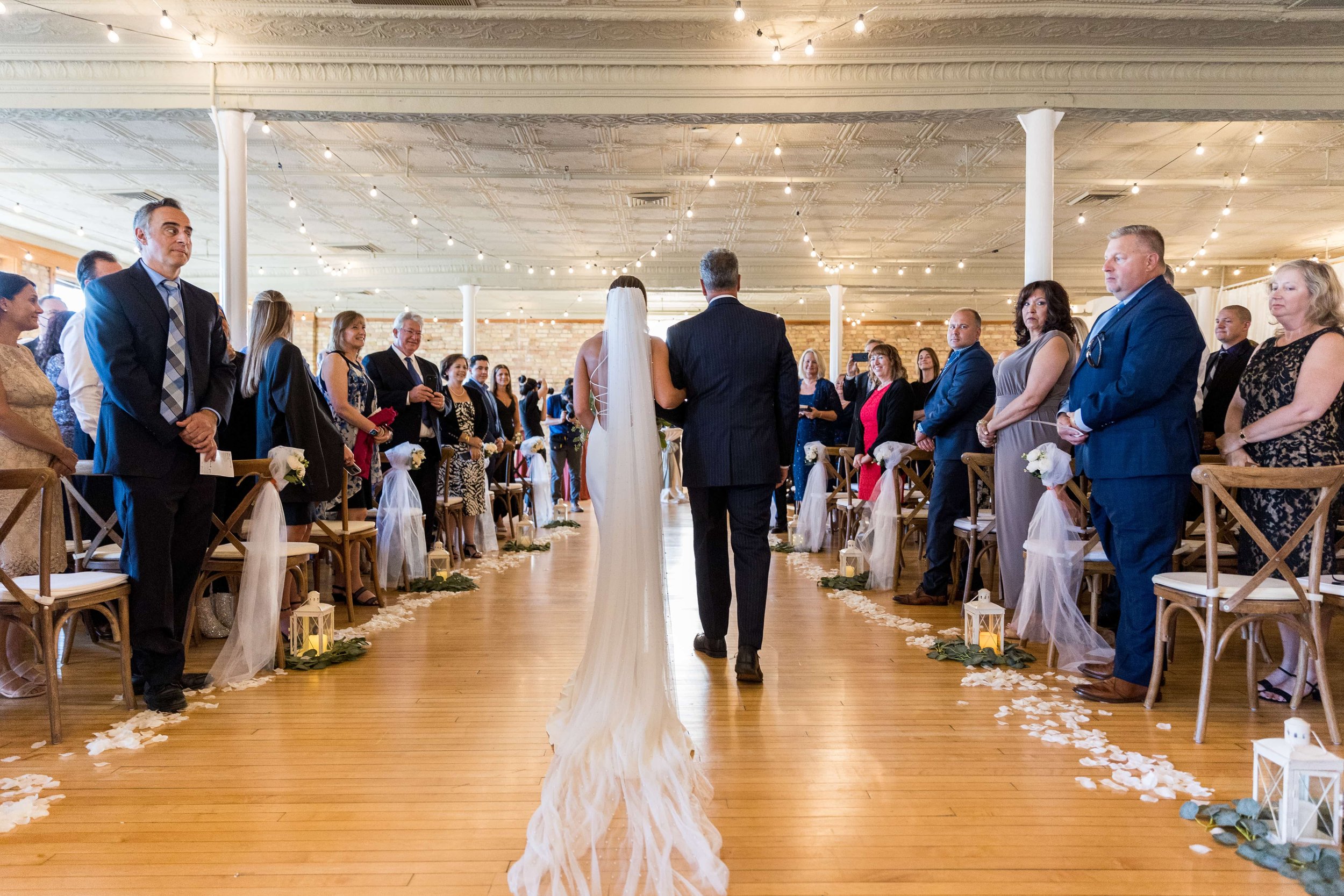 Ceremony at Highland Loft Wedding venue near Chicago IL