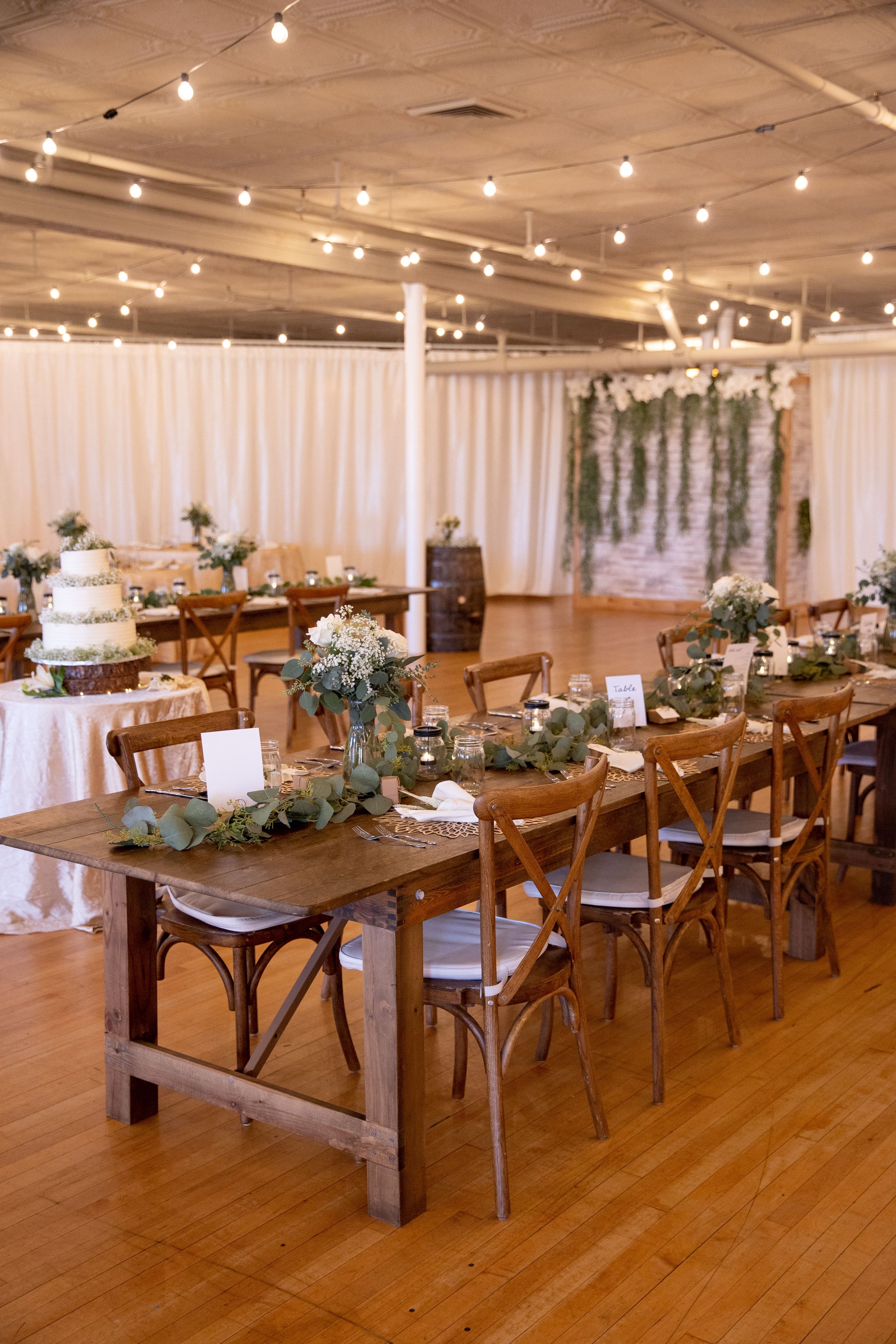 wedding Reception setup at Highland loft