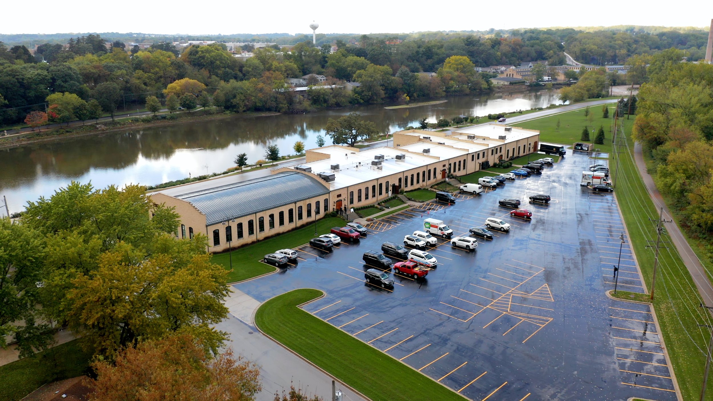 Aerial Drone photo of the Brix on the fox wedding venue