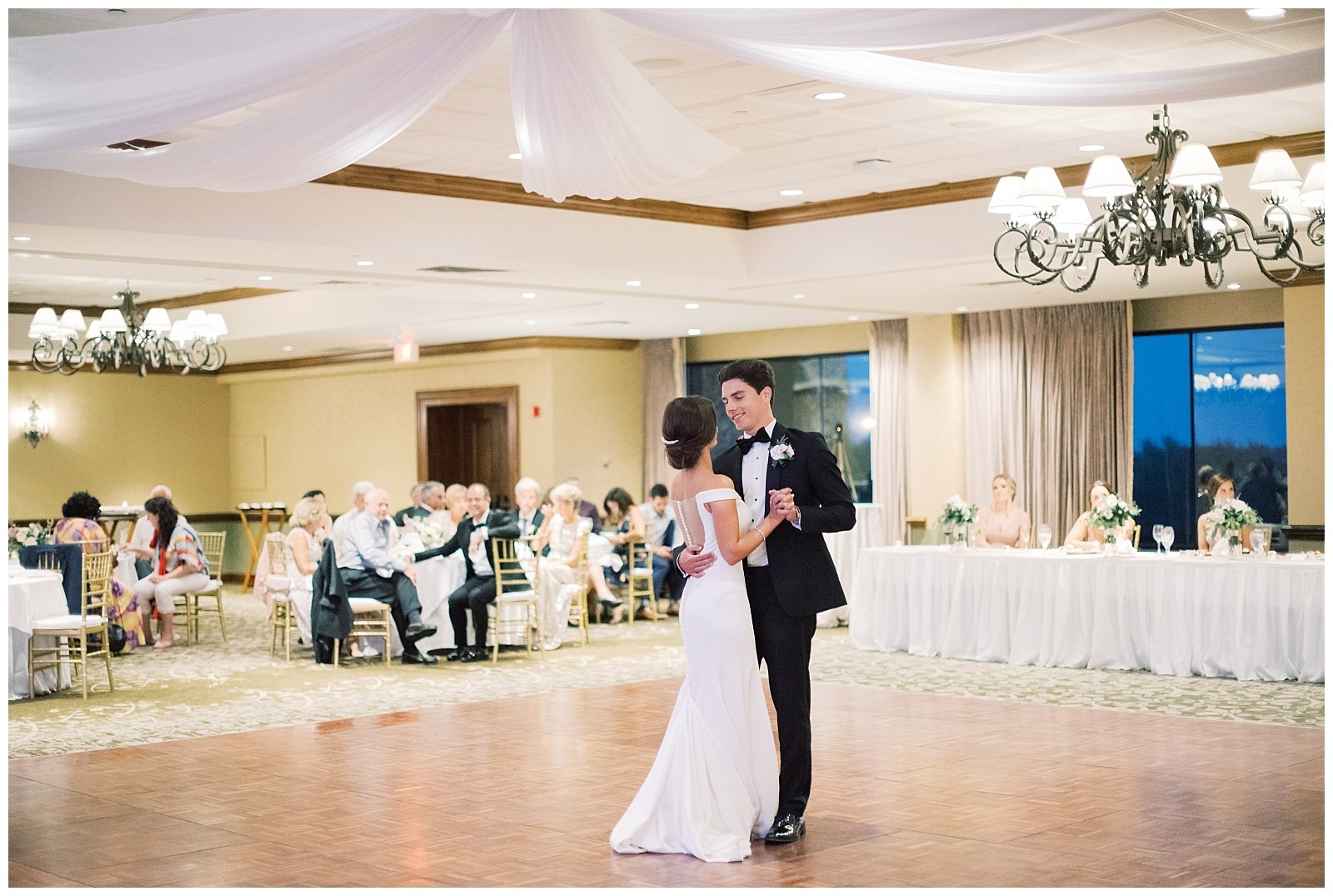 Bride and groom first dance at their Grand Geneva wedding