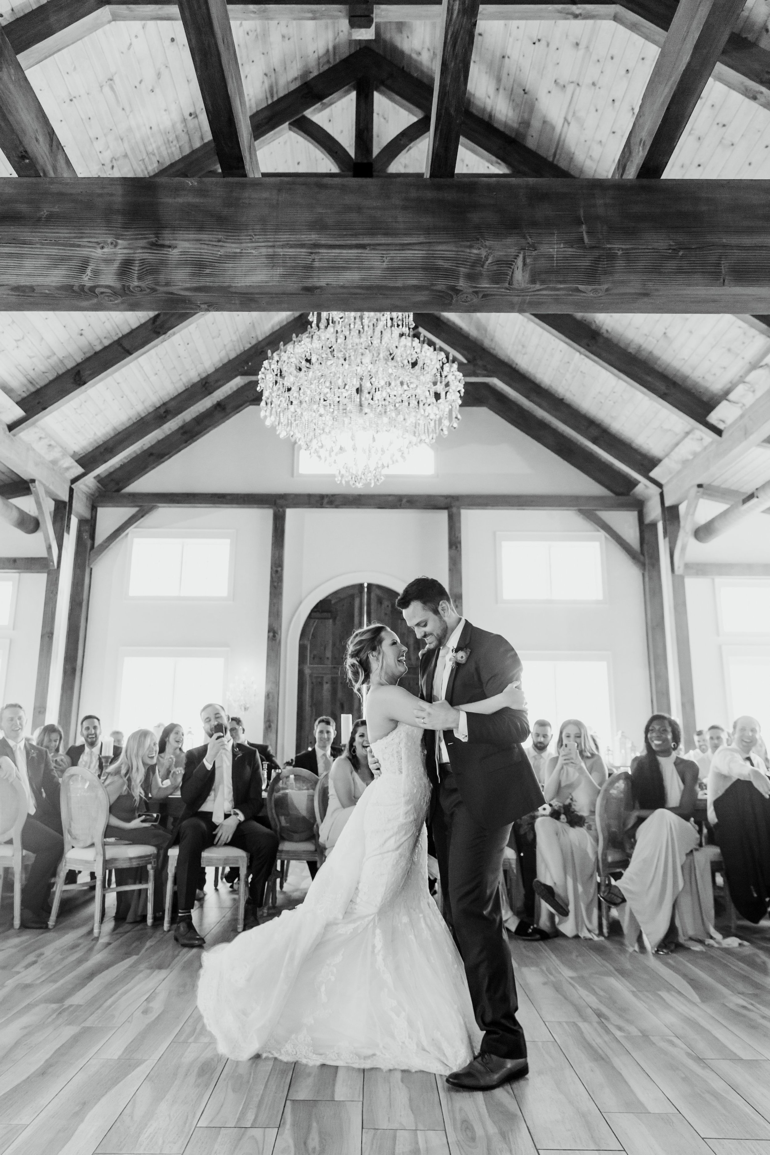 Bride and groom first dance at The Ridge near Asheville 