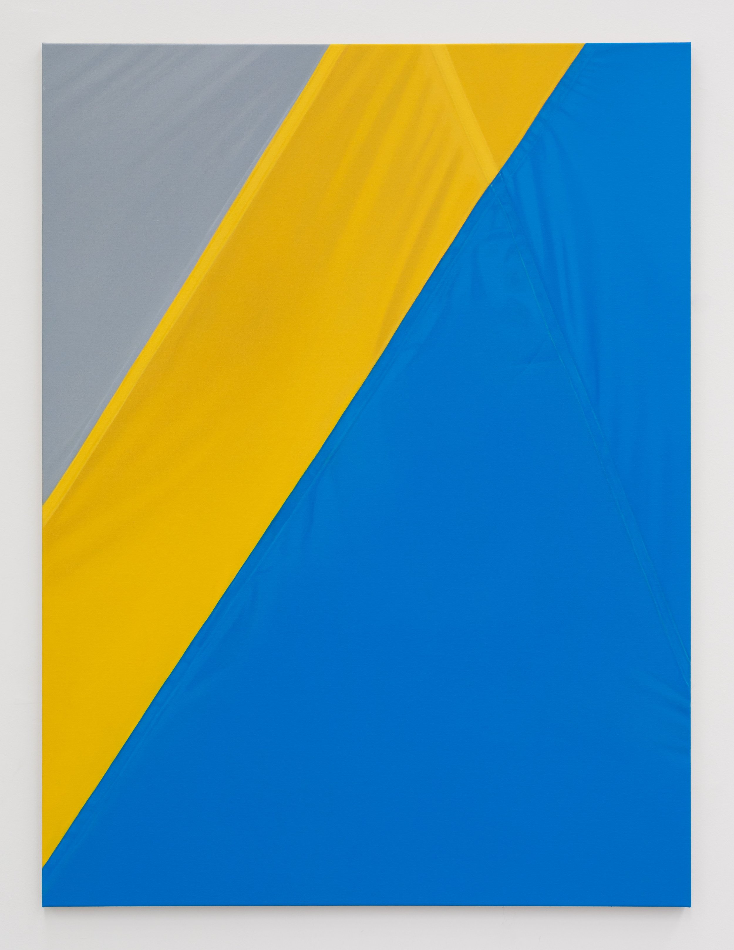 Grey, yellow, blue, 2020 oil on linen 140 x 105 cm / 55.1 x 41.3 in   