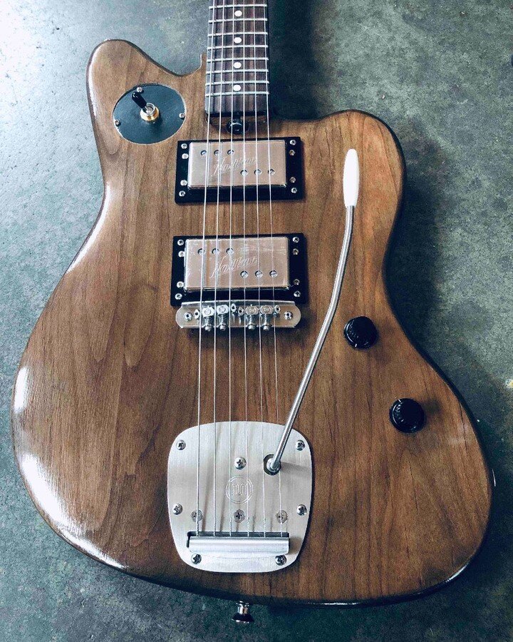 This alder bodied instrument, just finished, has an austere warmth that negates the icicles coldly hanging from the eaves, mere feet from my workbench.