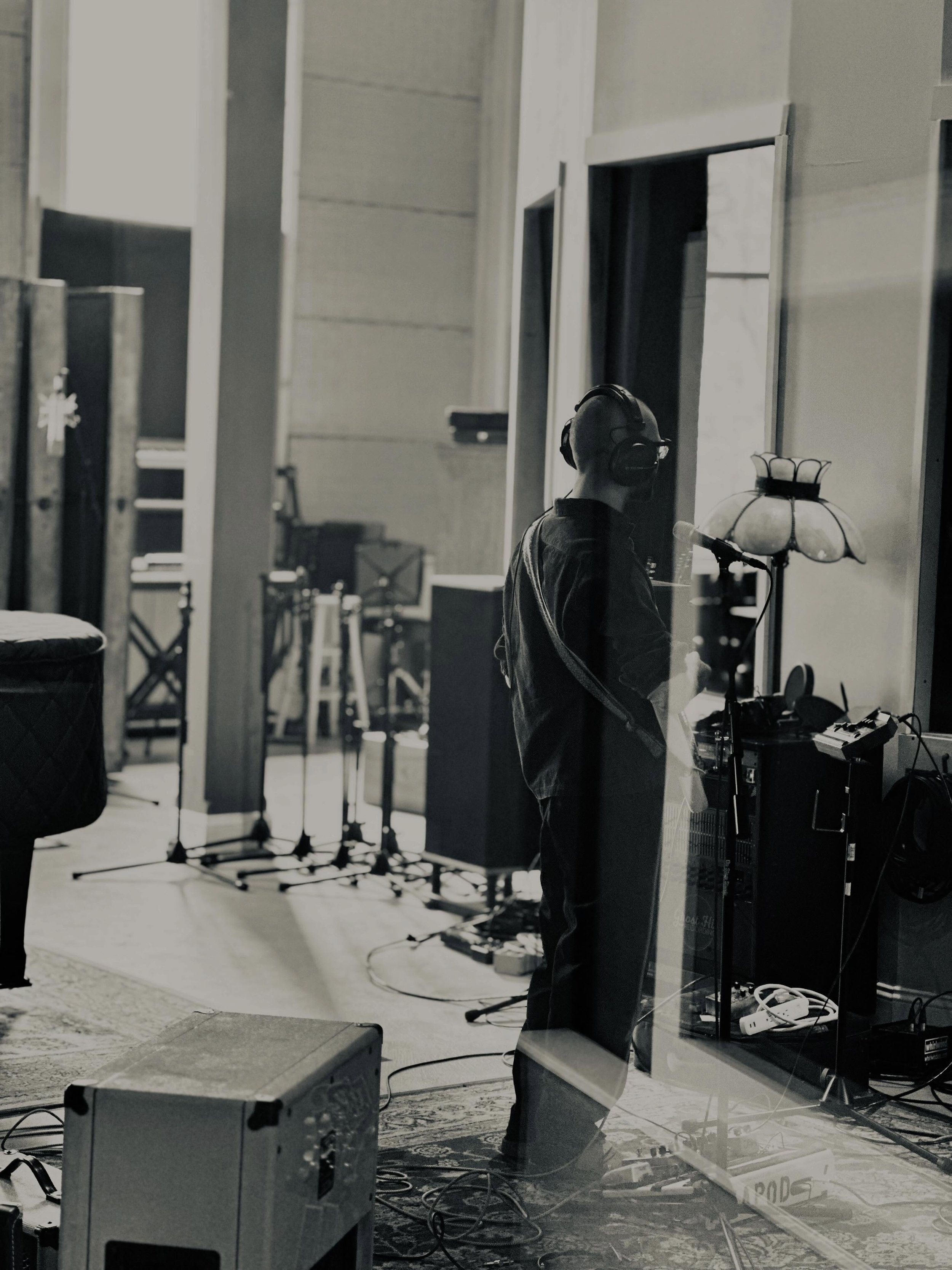 A few hurried, pocket computer shots from a compacted day at Ghost Hit @ghosthitrecording with Austin Hatch @strangelibraryrecords / @shojindojoholyoke (bass) and my son Tilden (drums), tracking two songs.  Good to be back in the saddle with Andrew O
