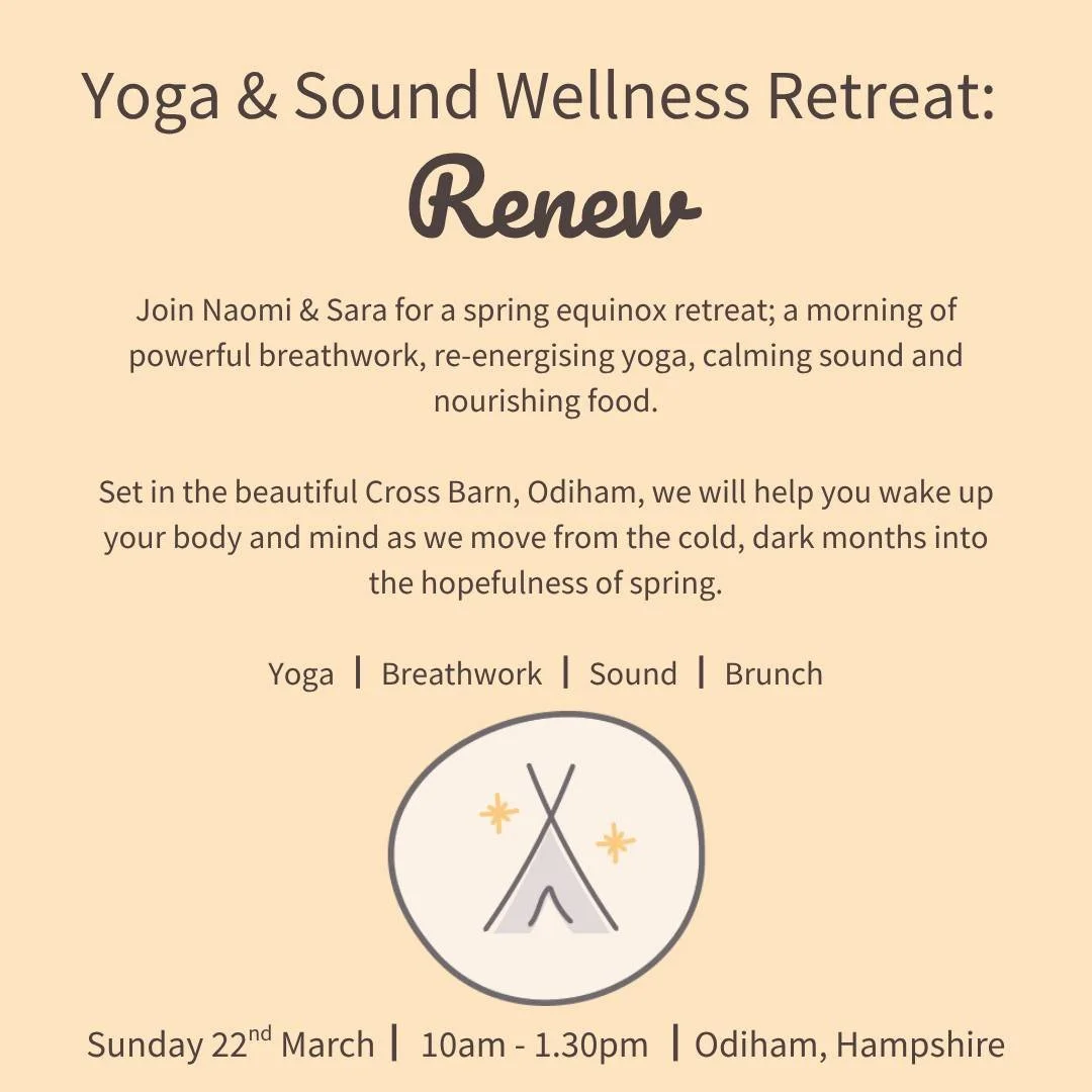 Yoga &amp; Sound Wellness Retreat: Renew 🫶

A promise to yourself for the new year or, perhaps, a kind, thoughtful Christmas gift.

I'm coming together with Sara at @controlthenoise for a half day retreat to celebrate the changing of the seasons. An