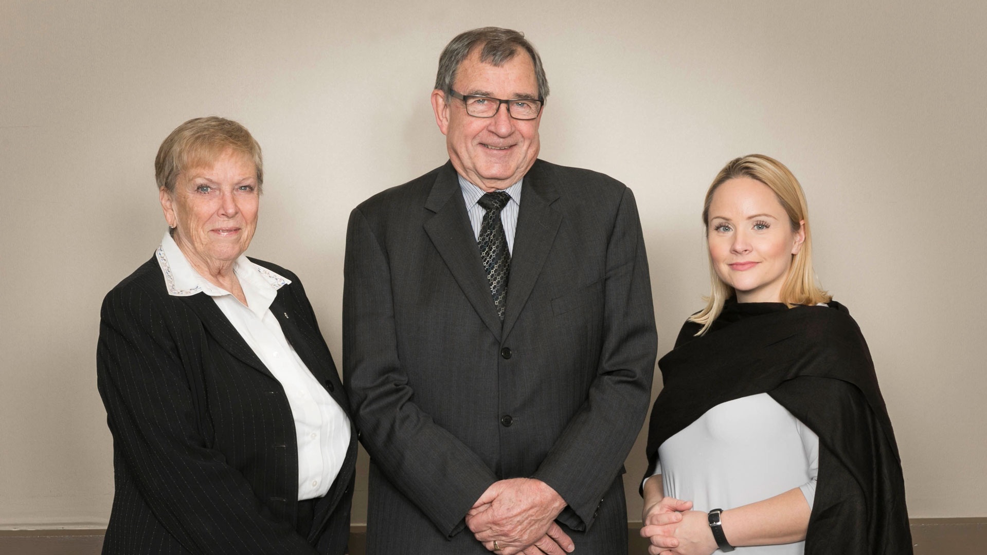 Left to right, Irene Pfeiffer, Al Evans, and Christine Maligec