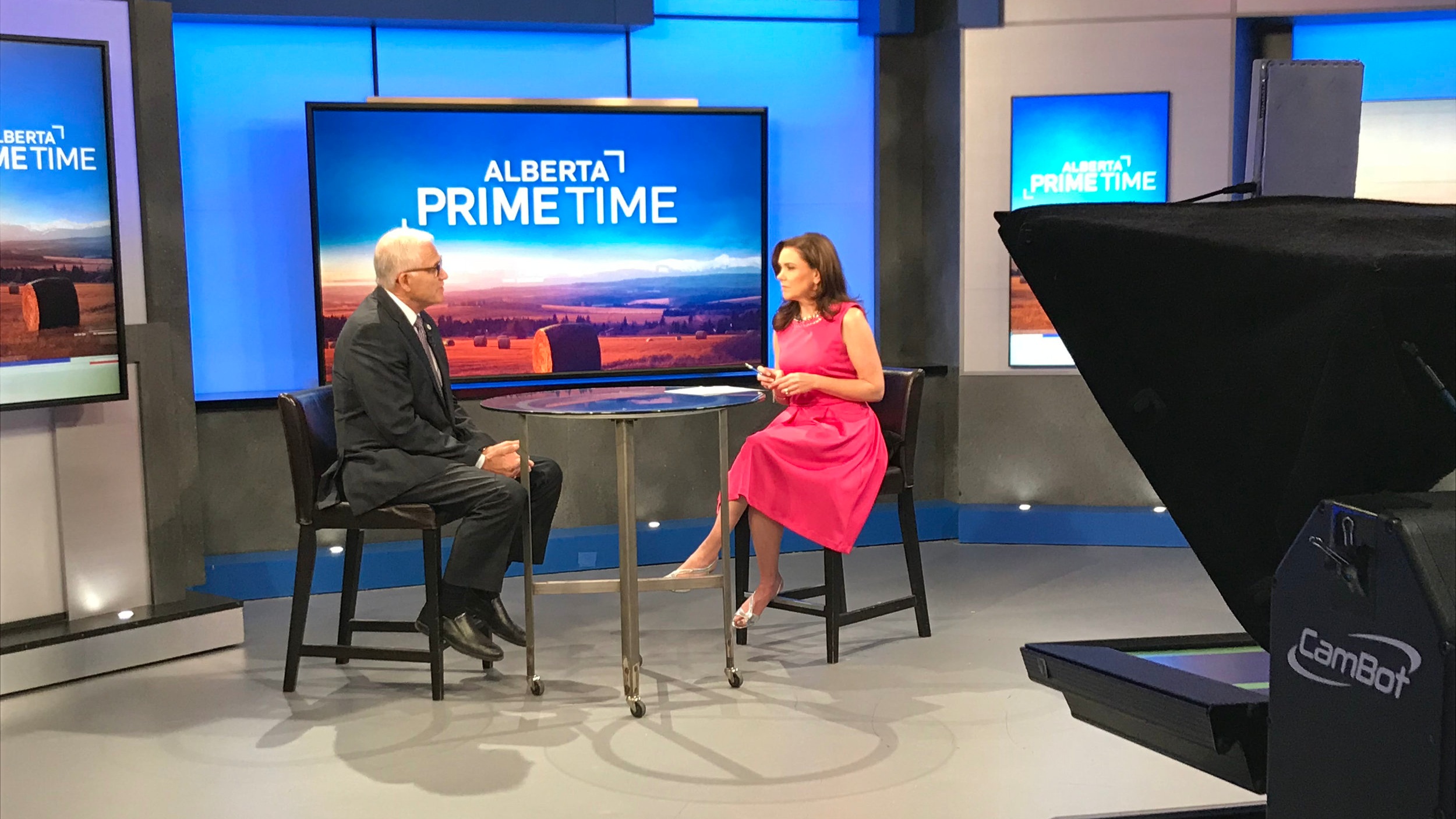 ACP registrar Greg Eberhart, left, and Alberta Primetime host Shawna Randolph