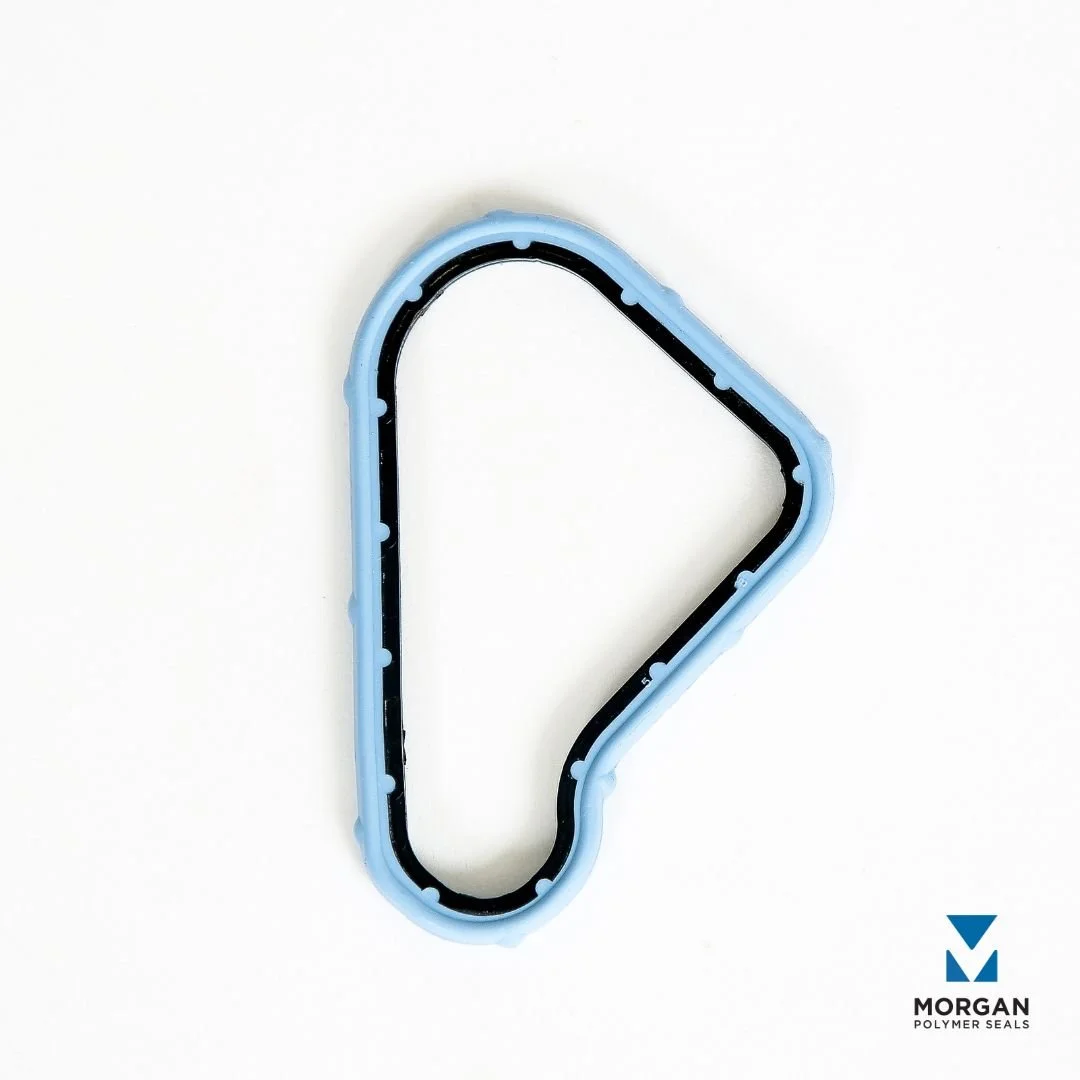 Blue Silicone Overmolded on Plastic