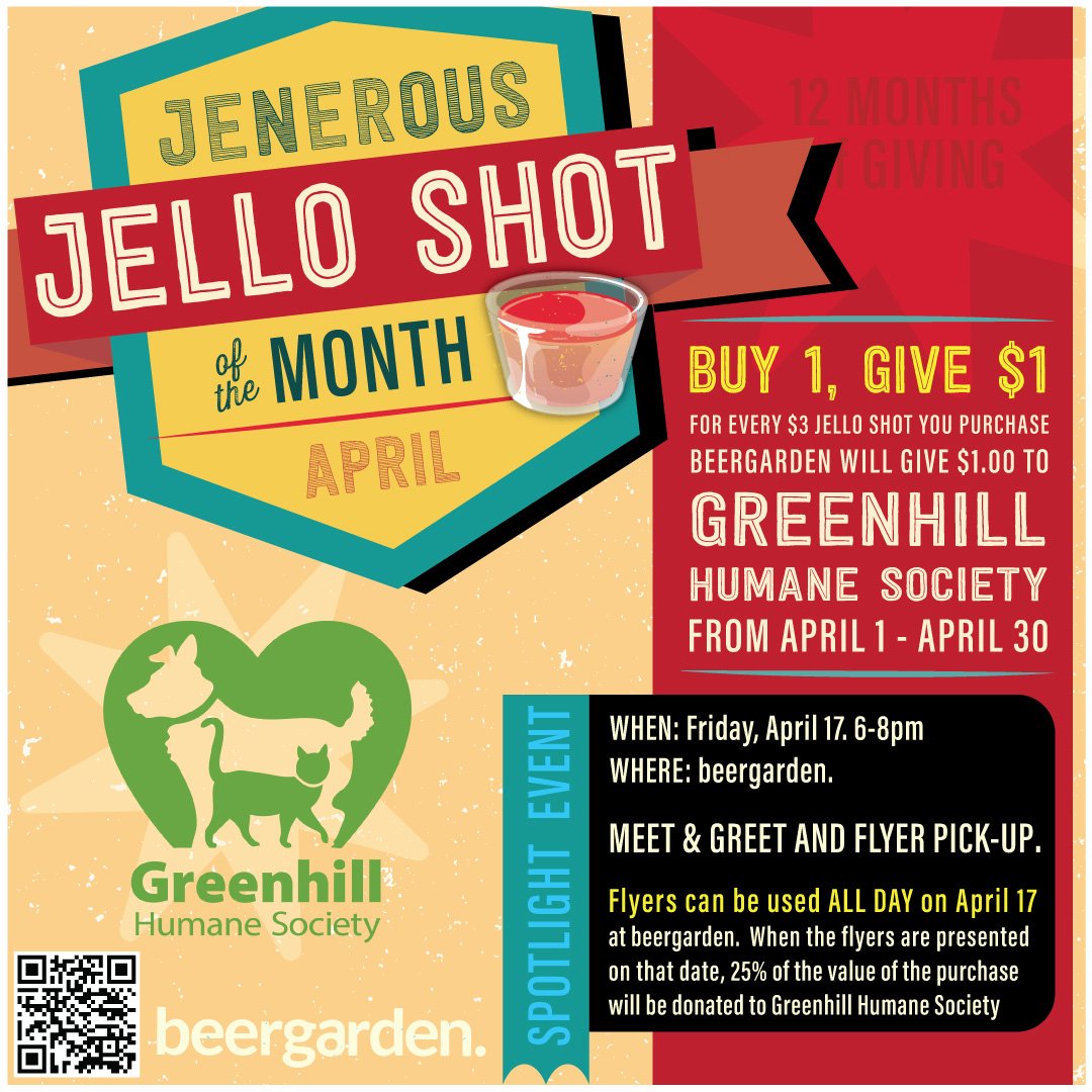 April's 'Jenerous Jello' Campaign featuring Greenhill Humane Society