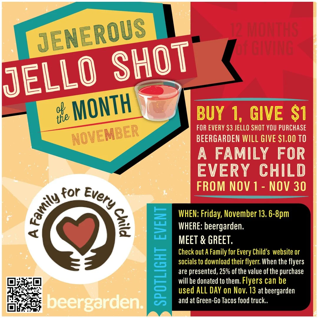November's 'Jenerous Jello' Campaign featuring A Family for Every Child