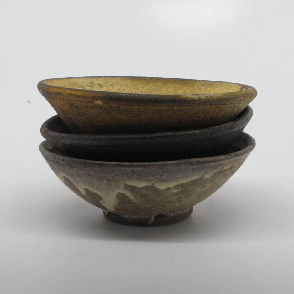 Small burnished yellow wood fired bowl3.jpg