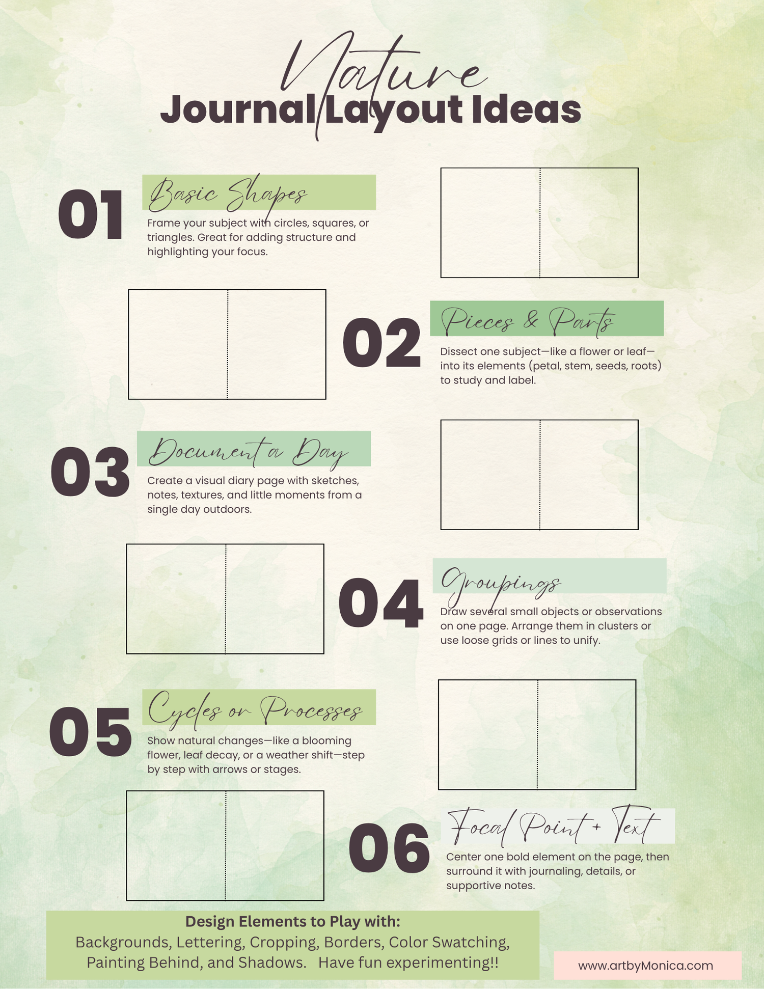 Journal Front Design Layout Nature Journal Layout & Design Ideas - Easy! β Art by Monica