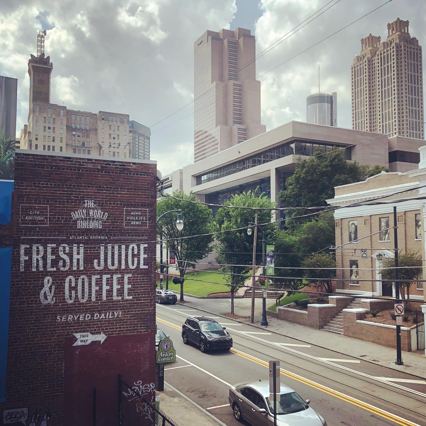 Distressed signage on Auburn Ave for @refugecoffeeco and @ardensgardenatl  in collaboration with the @constellations.community and @properatl earlier this summer. Thanks to @gene_kansas #thelossprevention