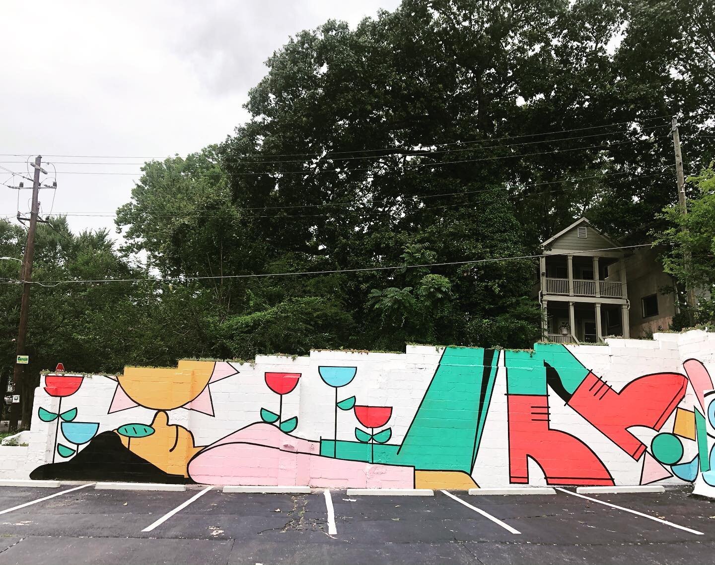 If you&rsquo;re in Summerhill visit @talatmarketatl and check this colorful wall we painted designed by @royfleeman from earlier this year. #thelossprevention