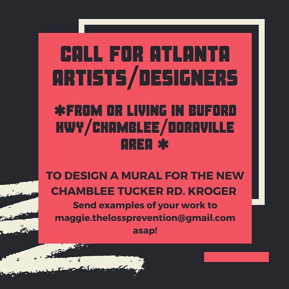 This mural will be 8&rsquo; H x 24&rsquo; W. Email for more details! #bufordhighway #doraville #chamblee