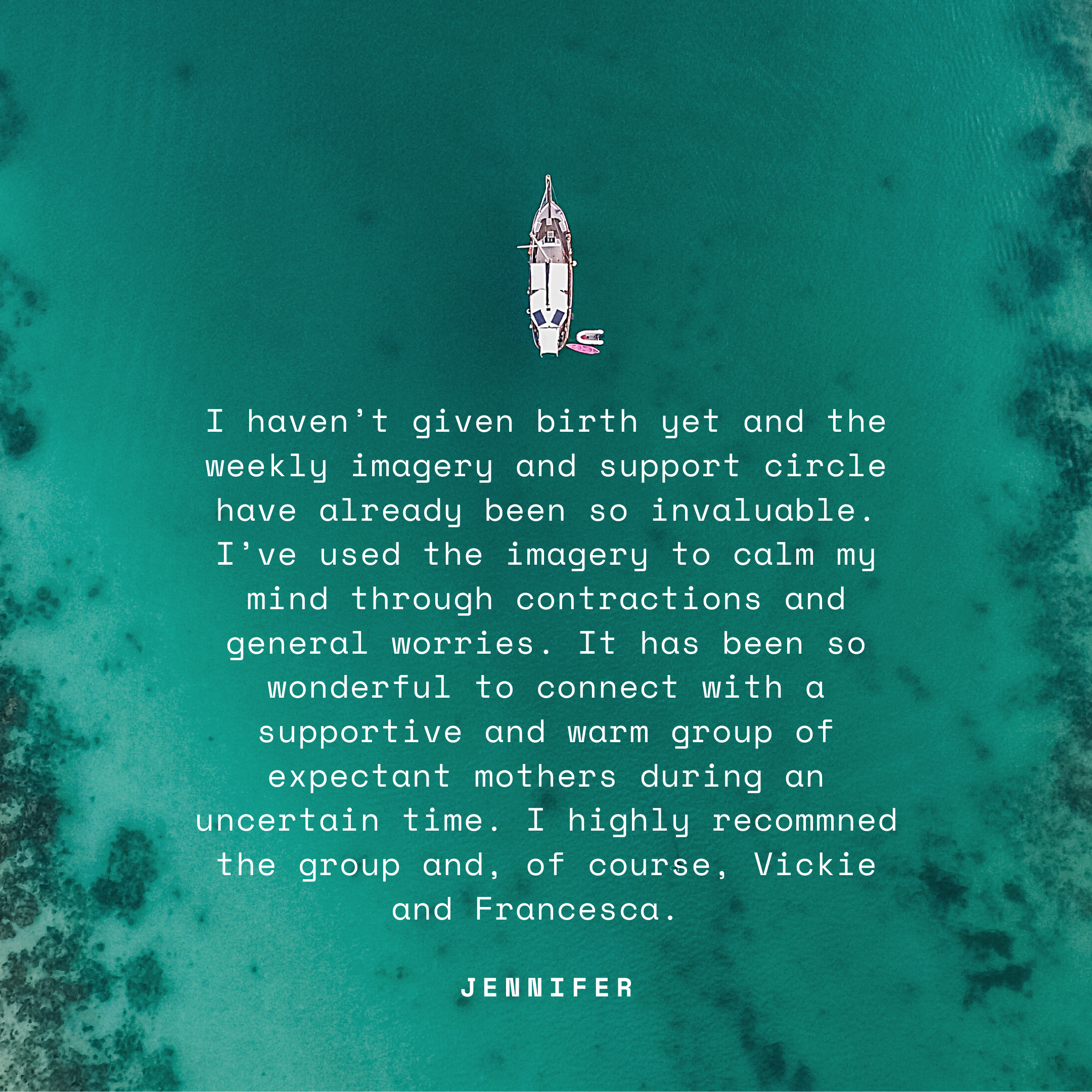 I haven’t given birth yet and the weekly imagery and support circle have already been so invaluable. I’ve used the imagery to calm my mind through contractions and general worries. It hasbeen so womderful to connect .png