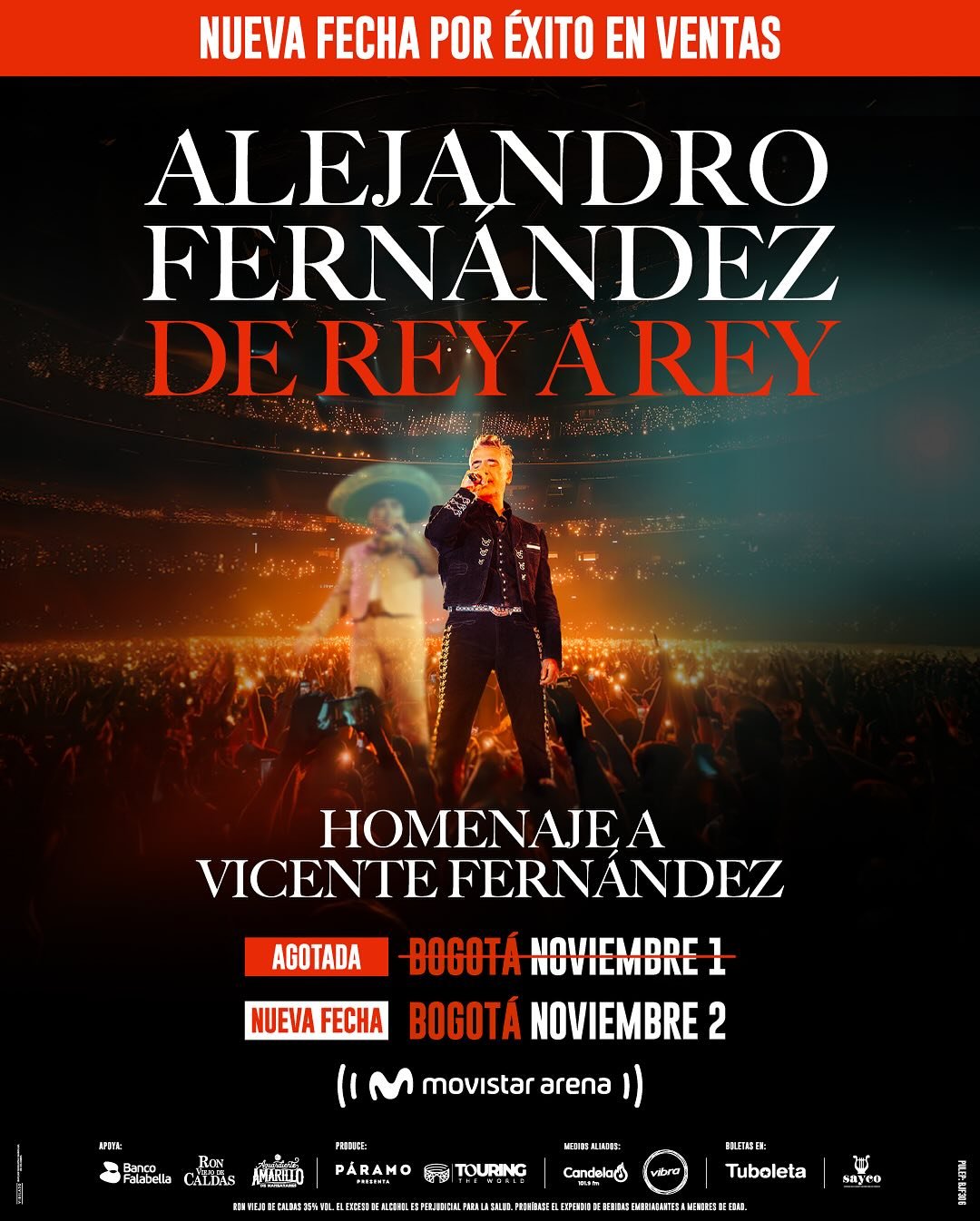 SEGUNDA FECHA PARA BOGOT&Aacute;&Aacute;&Aacute;!! 🇨🇴🔥🤯✌🏼

Todav&iacute;a faltan algunas paradas para que #DeReyARey llegue a COLOMBIA, pero mis colombianos ya haci&eacute;ndole honor al por qu&eacute; era de los pa&iacute;ses favoritos del viej