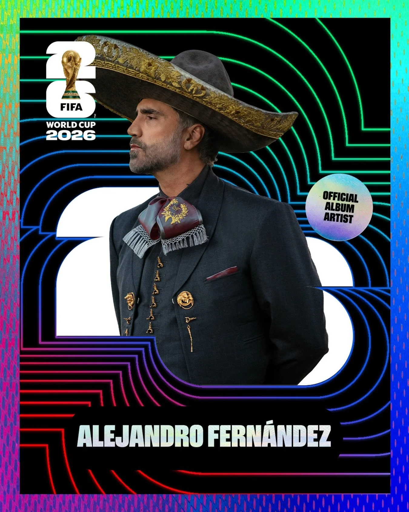 Orgulloso de formar parte del &Aacute;lbum Oficial de la FIFA Copa Mundial 2026; un proyecto que celebra la grandeza del deporte y el poder de la m&uacute;sica para unir al mundo.
Es un honor llevar en alto el nombre de M&eacute;xico.

&ldquo;Mi M&ea