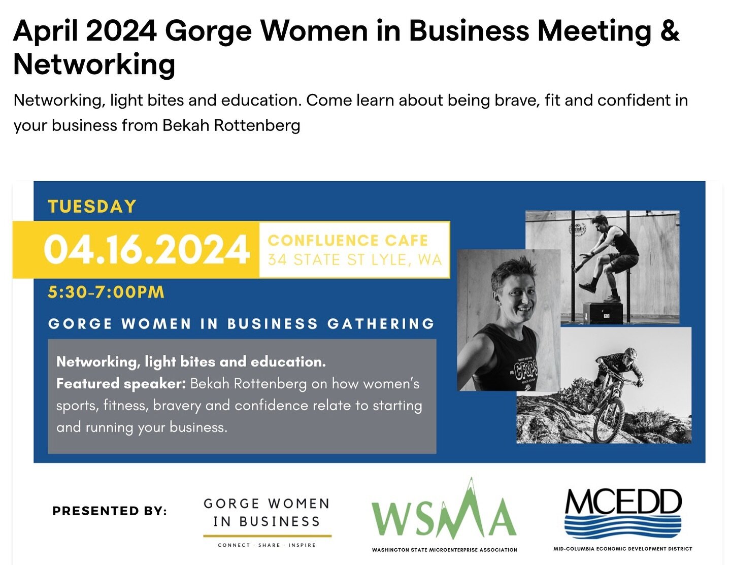 Excited and already nervous about my upcoming talk for the Gorge Women in Business at the @confluencecafe 

Want to come listen and learn? Grab a ticket! 🤩

Can&rsquo;t make it? 😢 You&rsquo;re welcome to make a donation 😃🙏

Link in bio 👆

#gorge