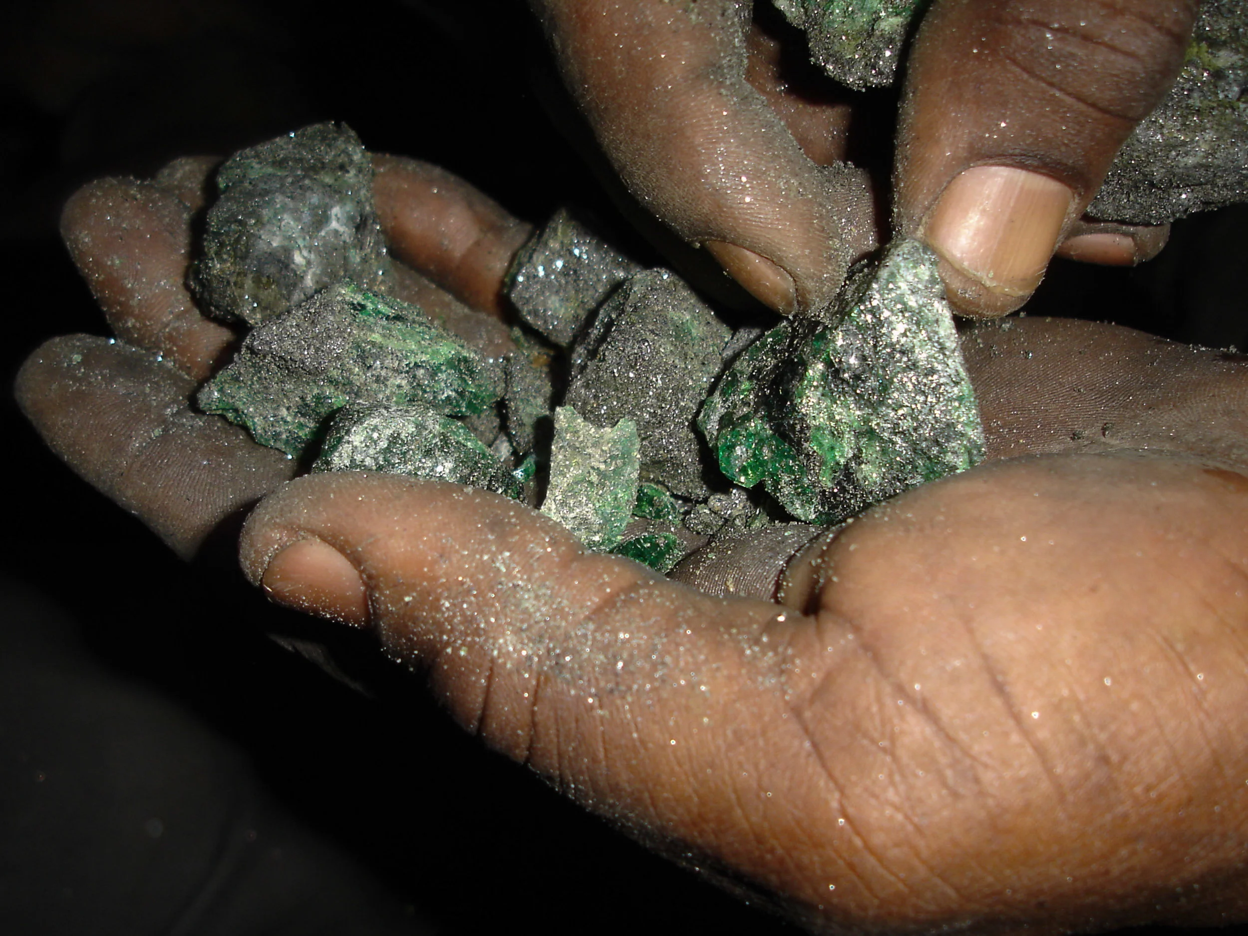 Green Grossular Garnet and Tsavorite from a small scale, underground mine in Tanzania.