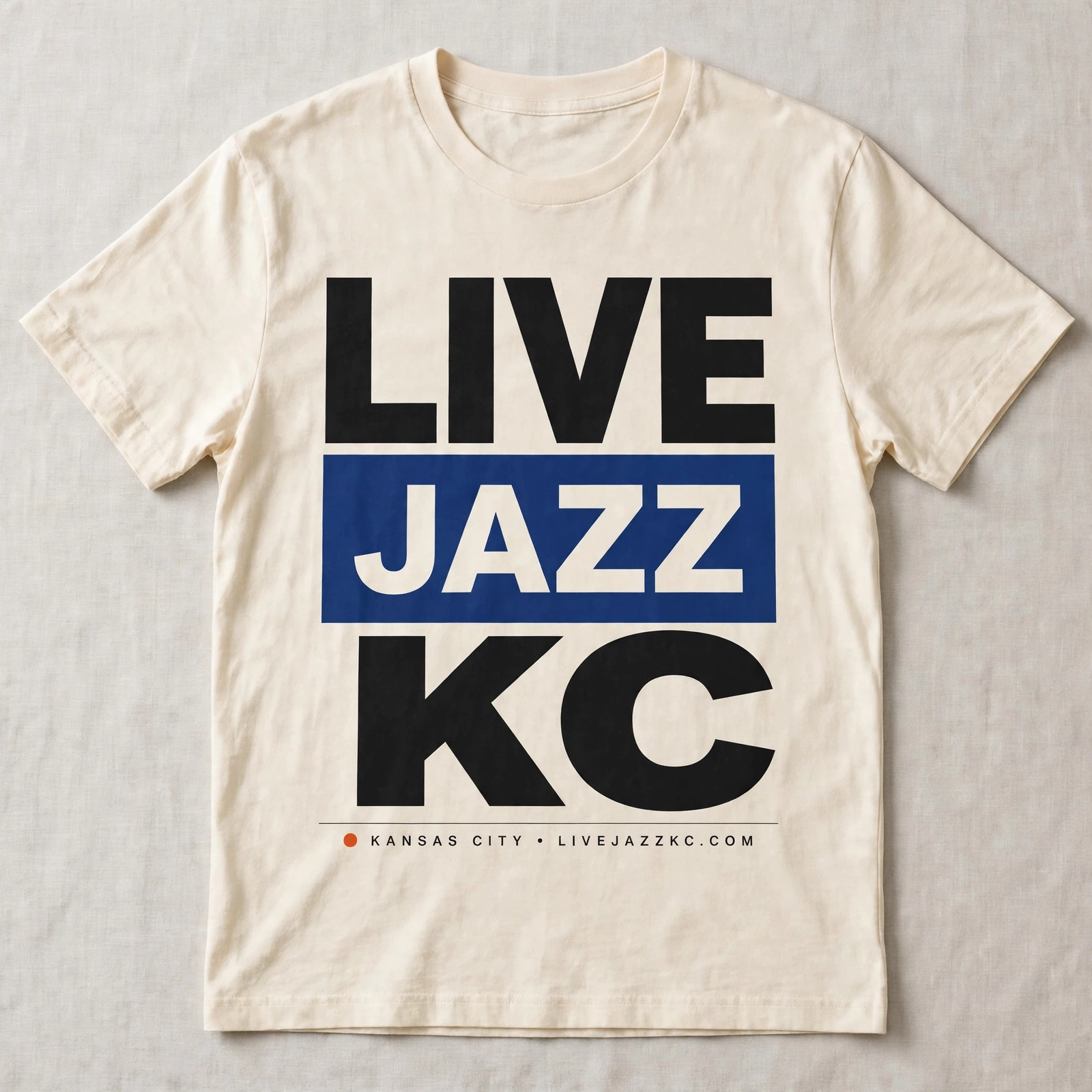 Blue Note Tee in Soft Cream — front view