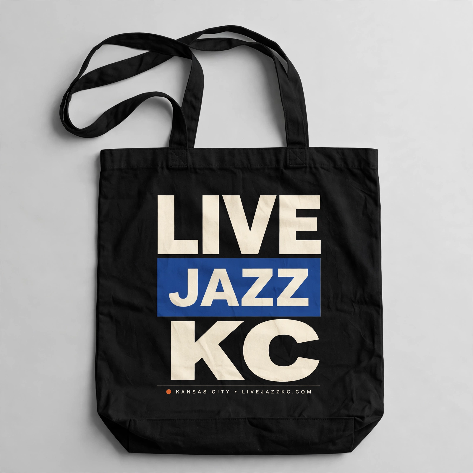 Blue Note Tote in Black — full bag