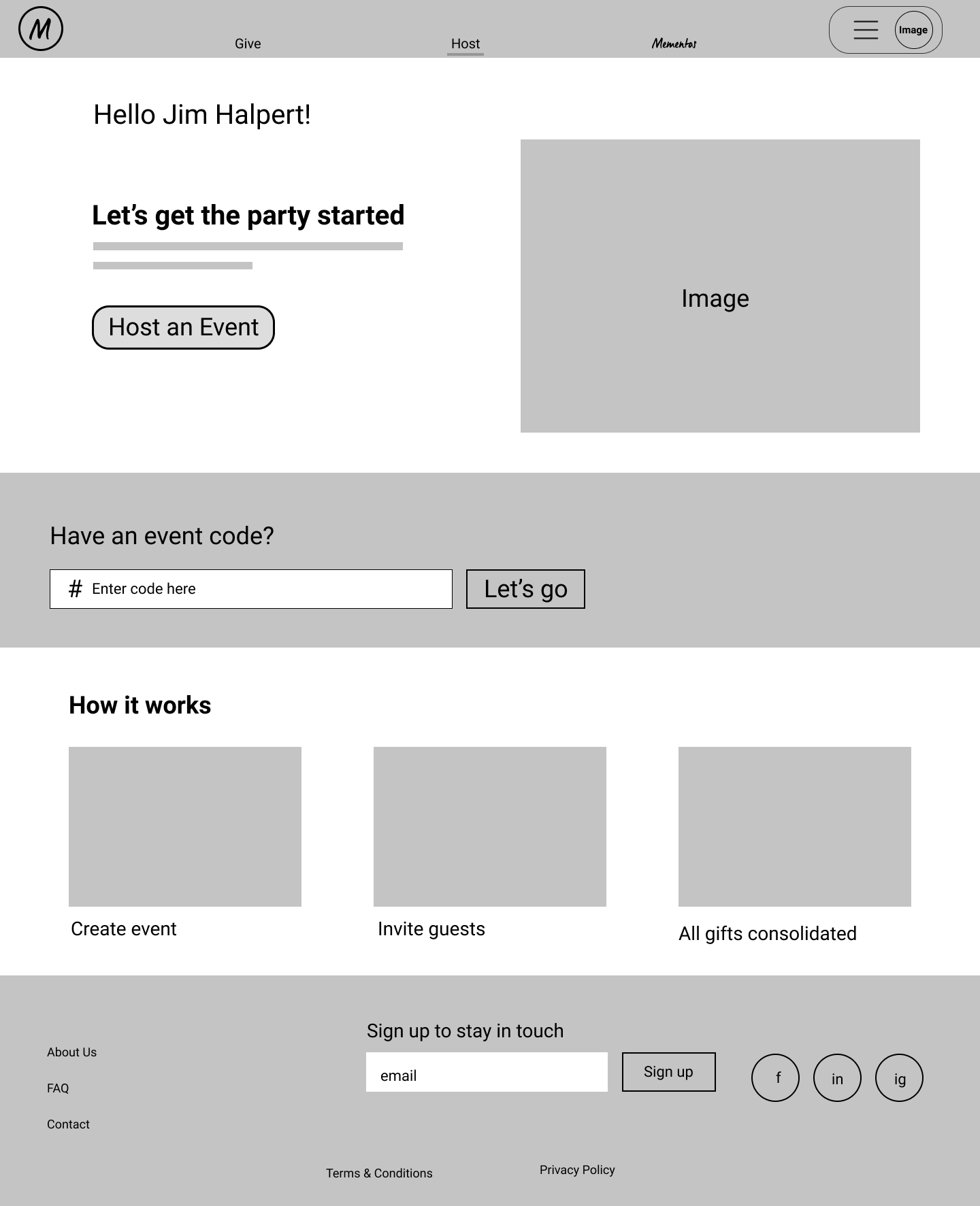 Create Event Section