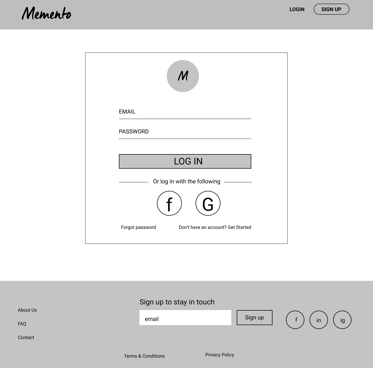 Login & Sign Up Section