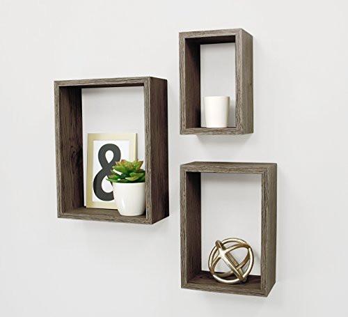 Set of 3 Contemporary Floating Wall Shelves