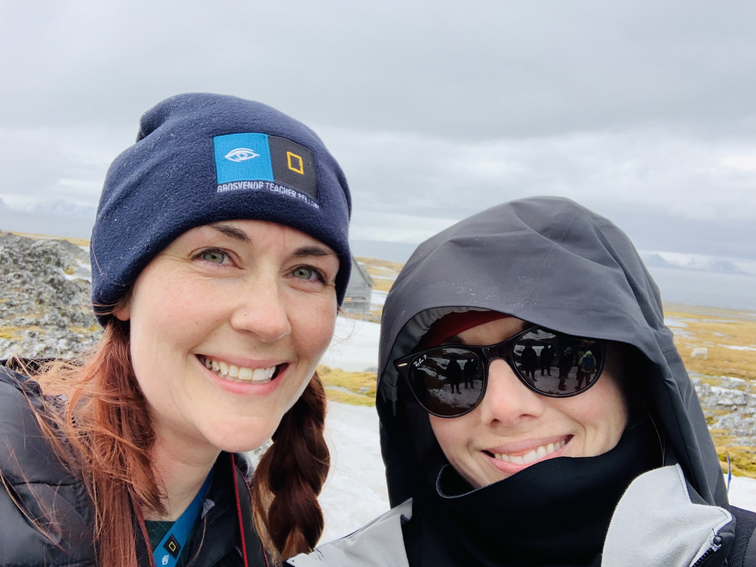 Grosvenor fellows in the field! All bundled up.