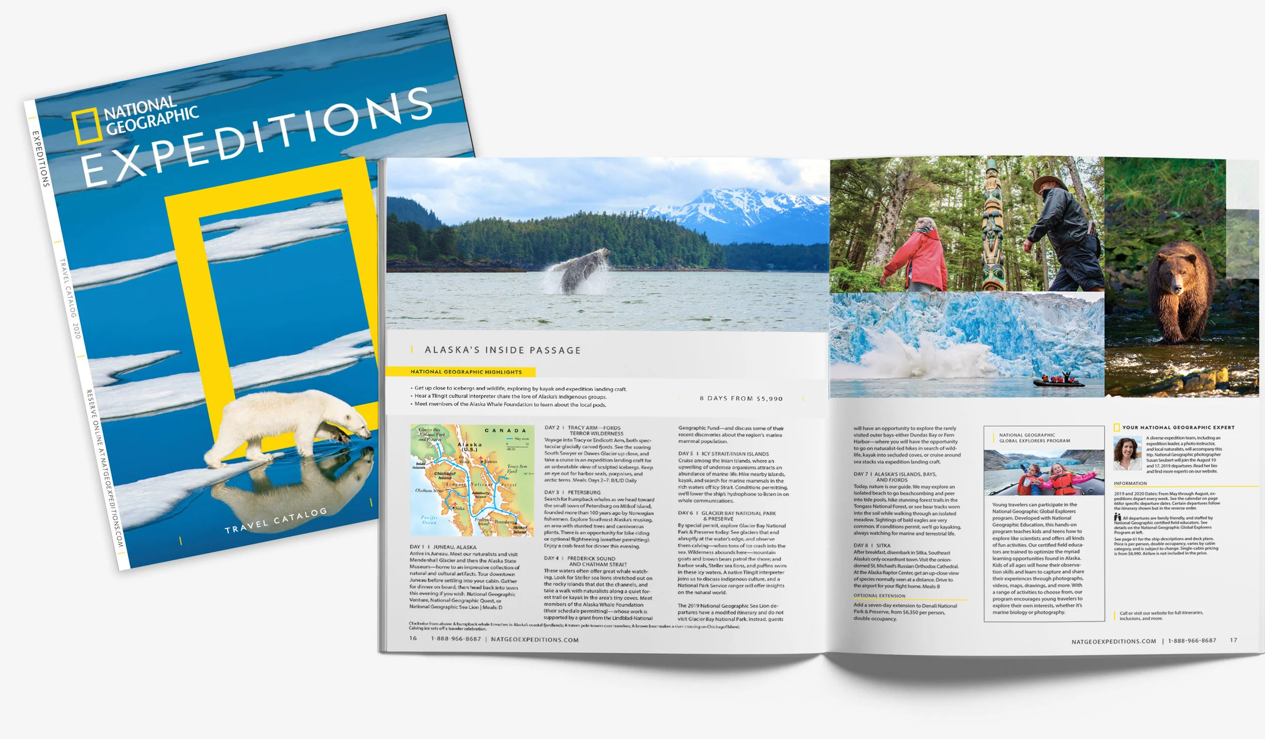 NATIONAL GEOGRAPHIC EXPEDITIONS Photo used: Sitka National Historic Park coastal trail; Totem Pole; Sitka, Alaska.