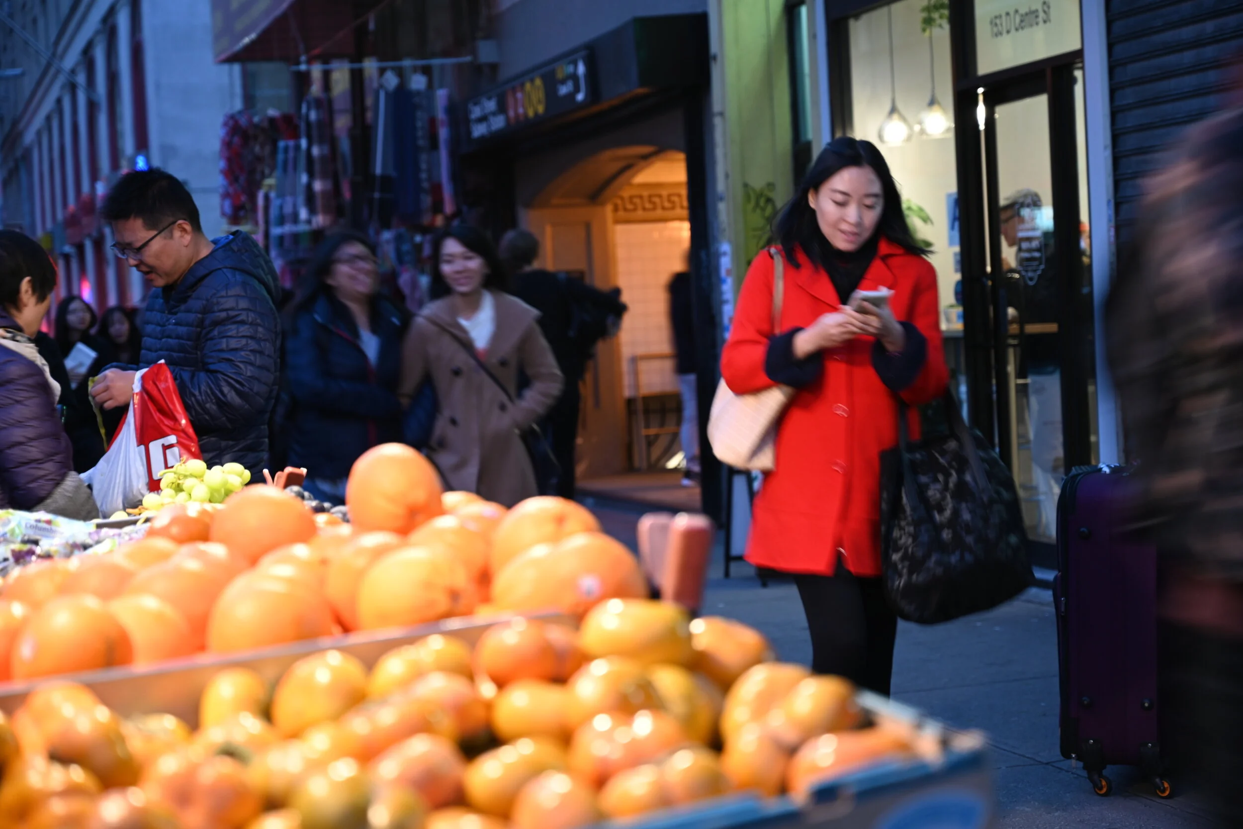  Street scene in Chinatown, Manhattan. 